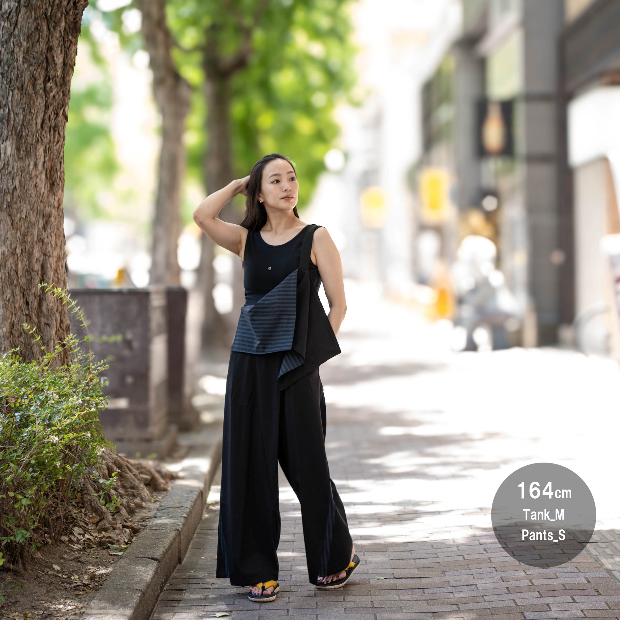 SNS24-RE-P02 | SeRE:SOP trousers -BLACK 【SEIVSON_セイブソン】【archive】