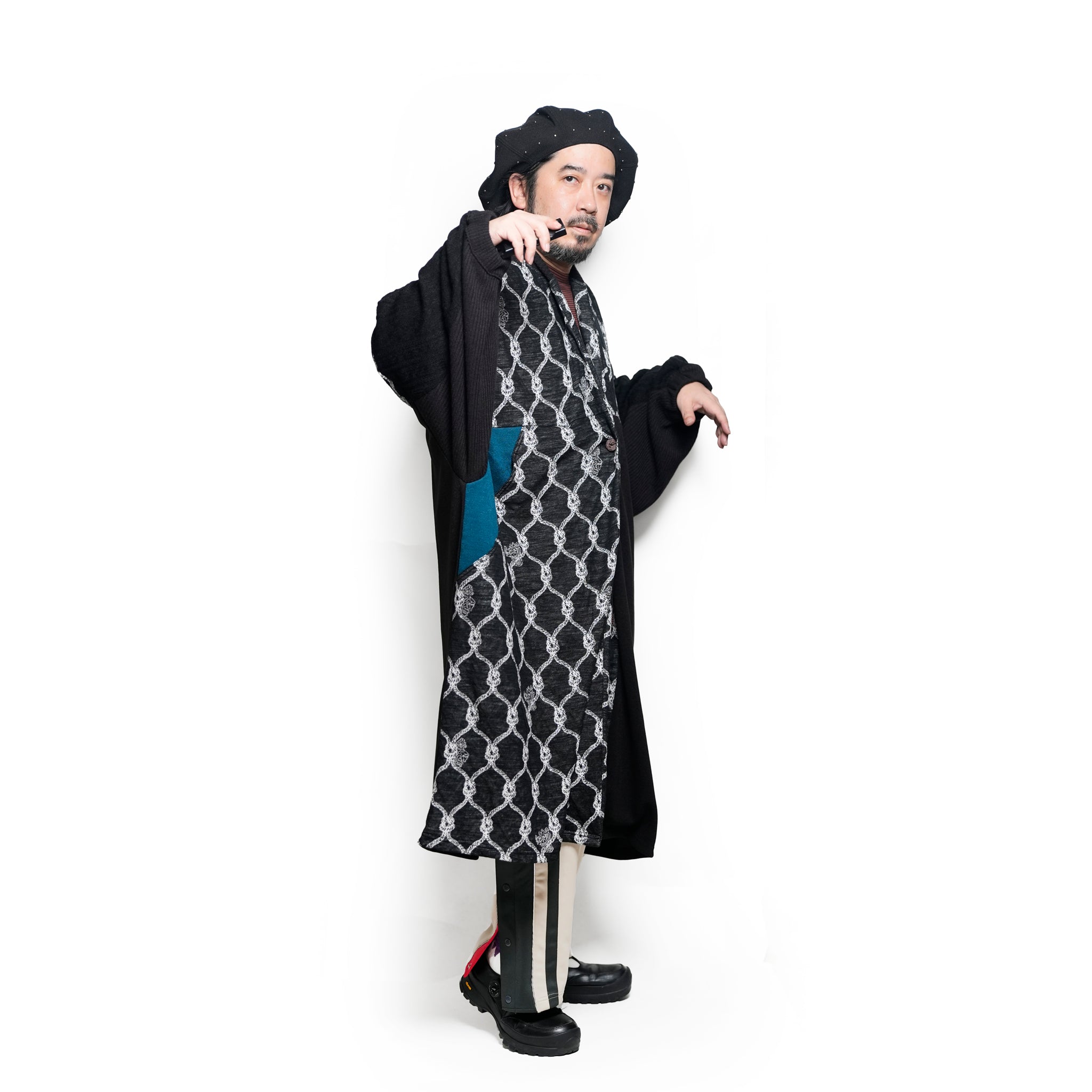 Origin Jacquard Mix Gawn | Color_Black | No_bsd25aw-10_black【BEDSIDEDRAMA_ベッドサイドドラマ】