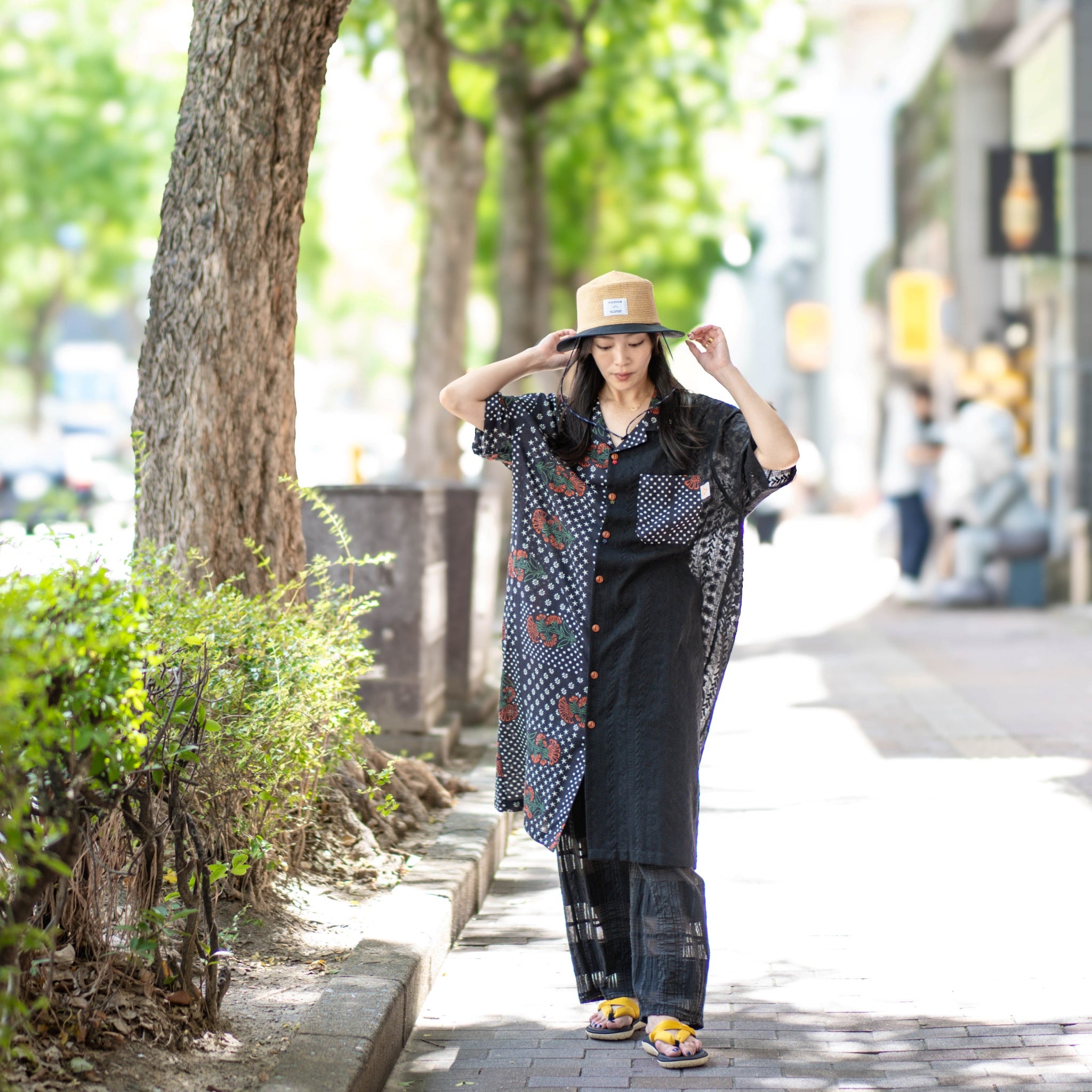 G62203_BK | VINTAGE PATCHWORK LONG SHIRT-BK | COlor:Black【GORT_ゴート】【archive】