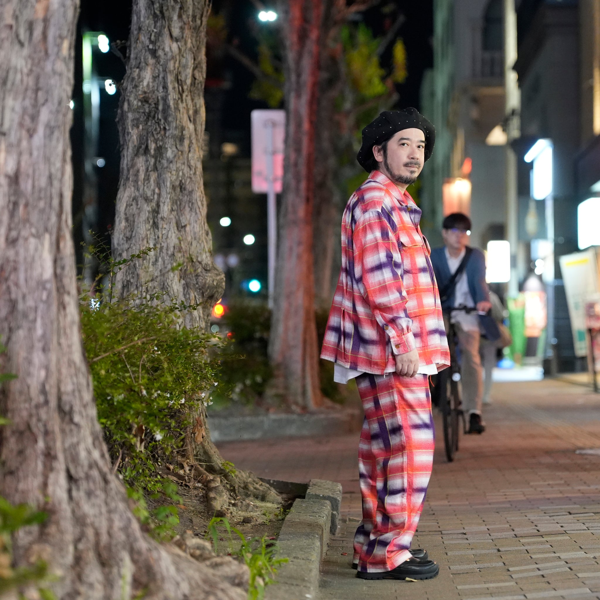 Lloyd | Printed flannel pajama pants | Color:RED-Navy | No:CZ-ImSt-365_red-yellow【IMPRESTORE_インプレストア】
