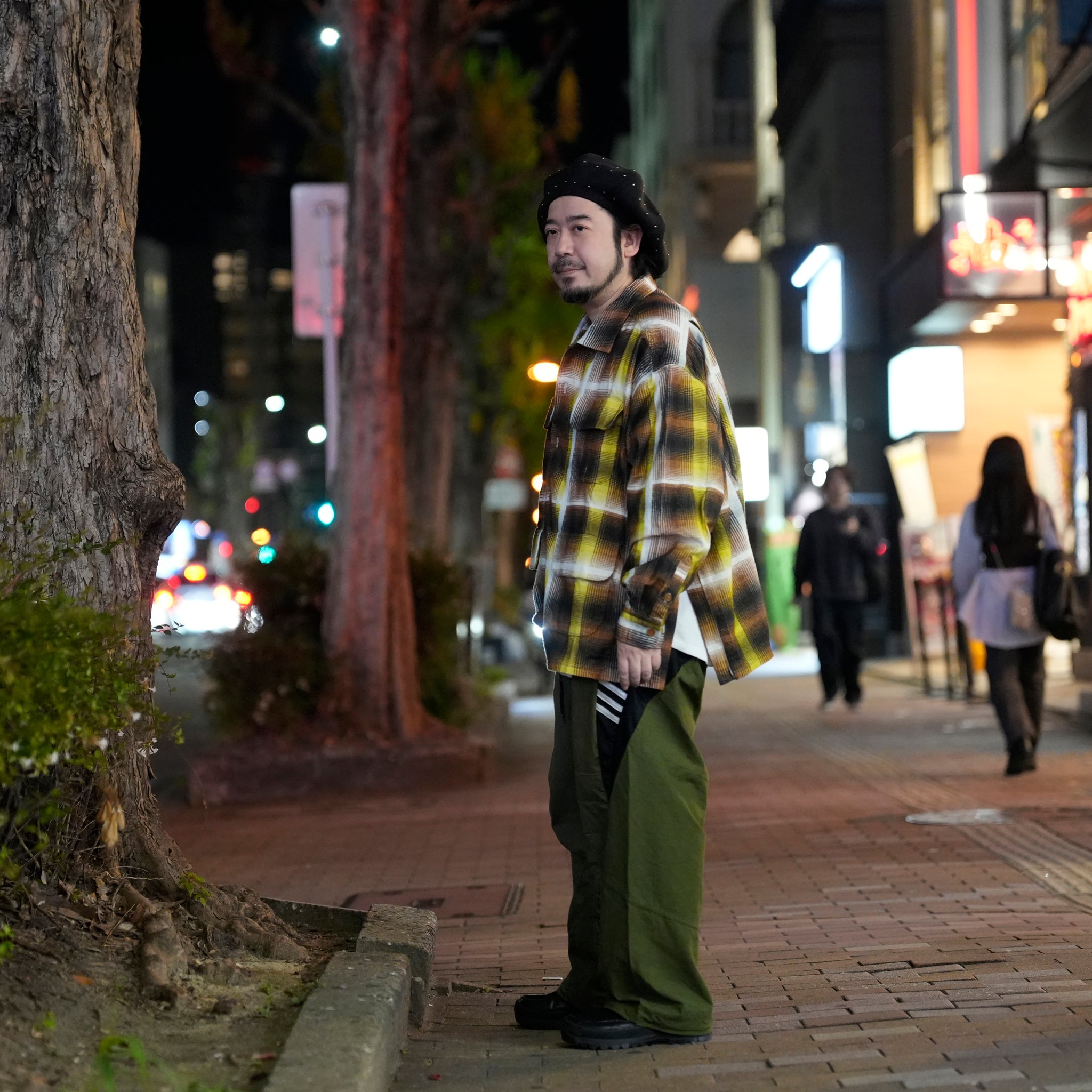 J.FOX | Printed flannel shirt| Color_Brown-Yellow | No_CZ-ImSt-355_Brown-Yellow【IMPRESTORE_インプレストア】