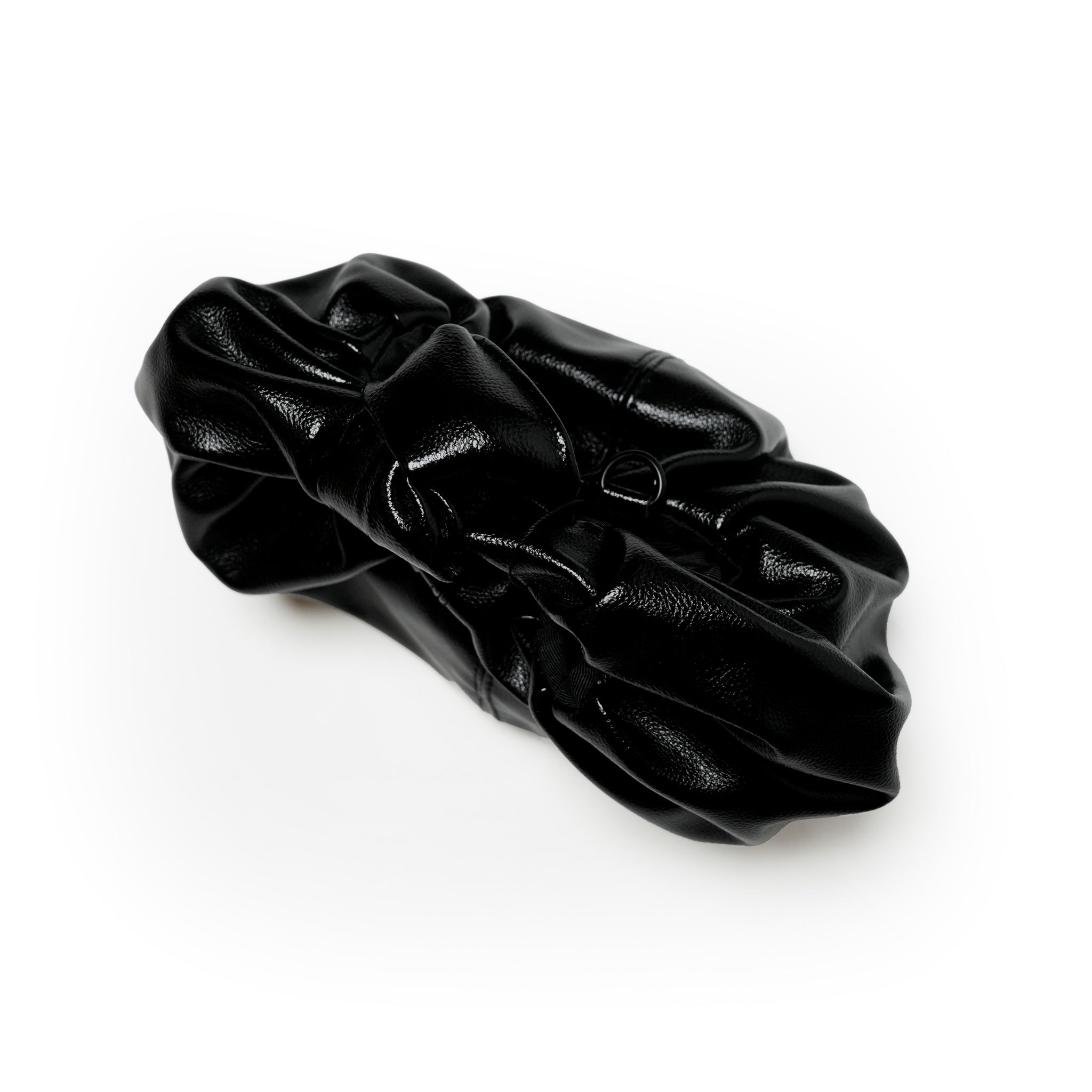 H-284_METALLIC BLACK | Croissant Shoulder Leather Mini  | Color:Metallic Black【HELOYSE_エロイーズ】