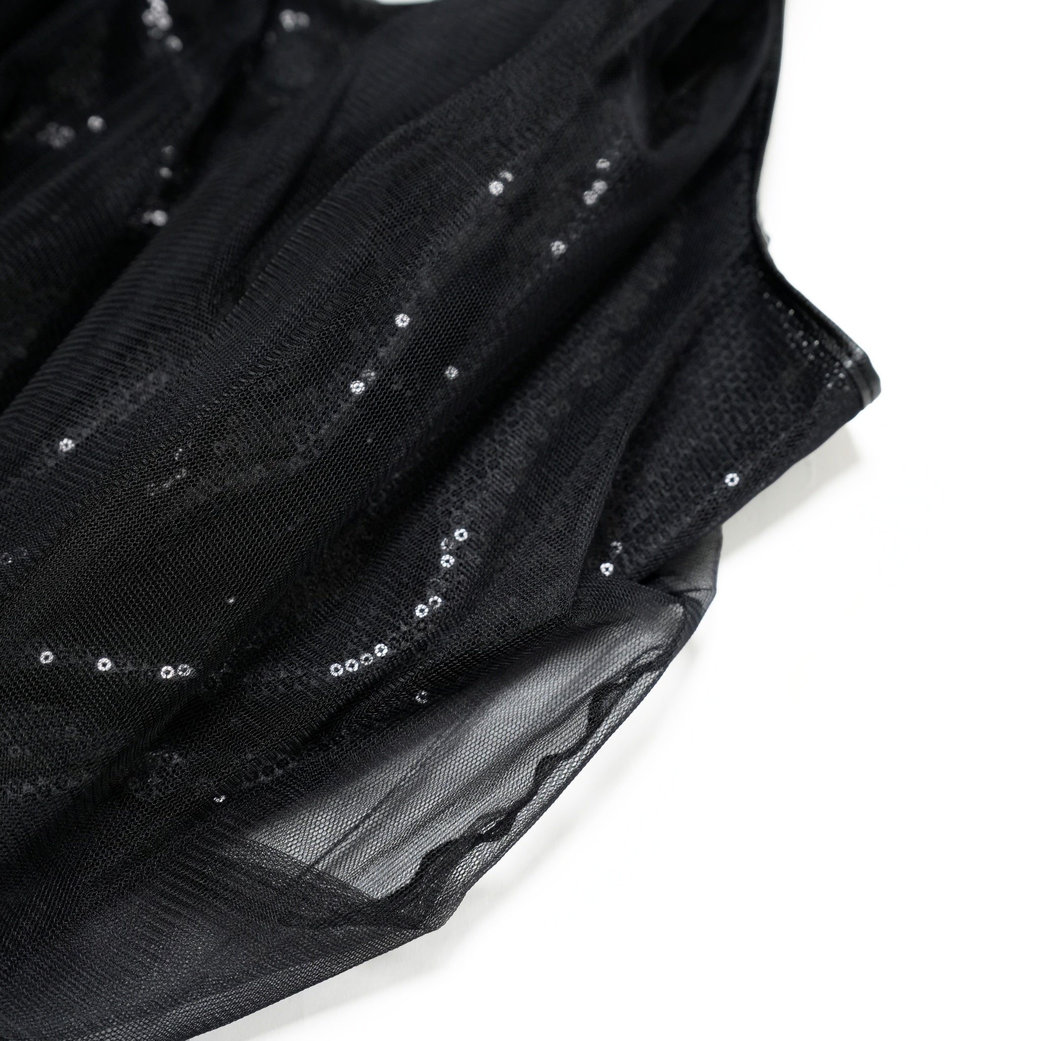 H-292_BLACK | Balloon Tulle Spangles S | Color:Black【HELOYSE_エロイーズ】