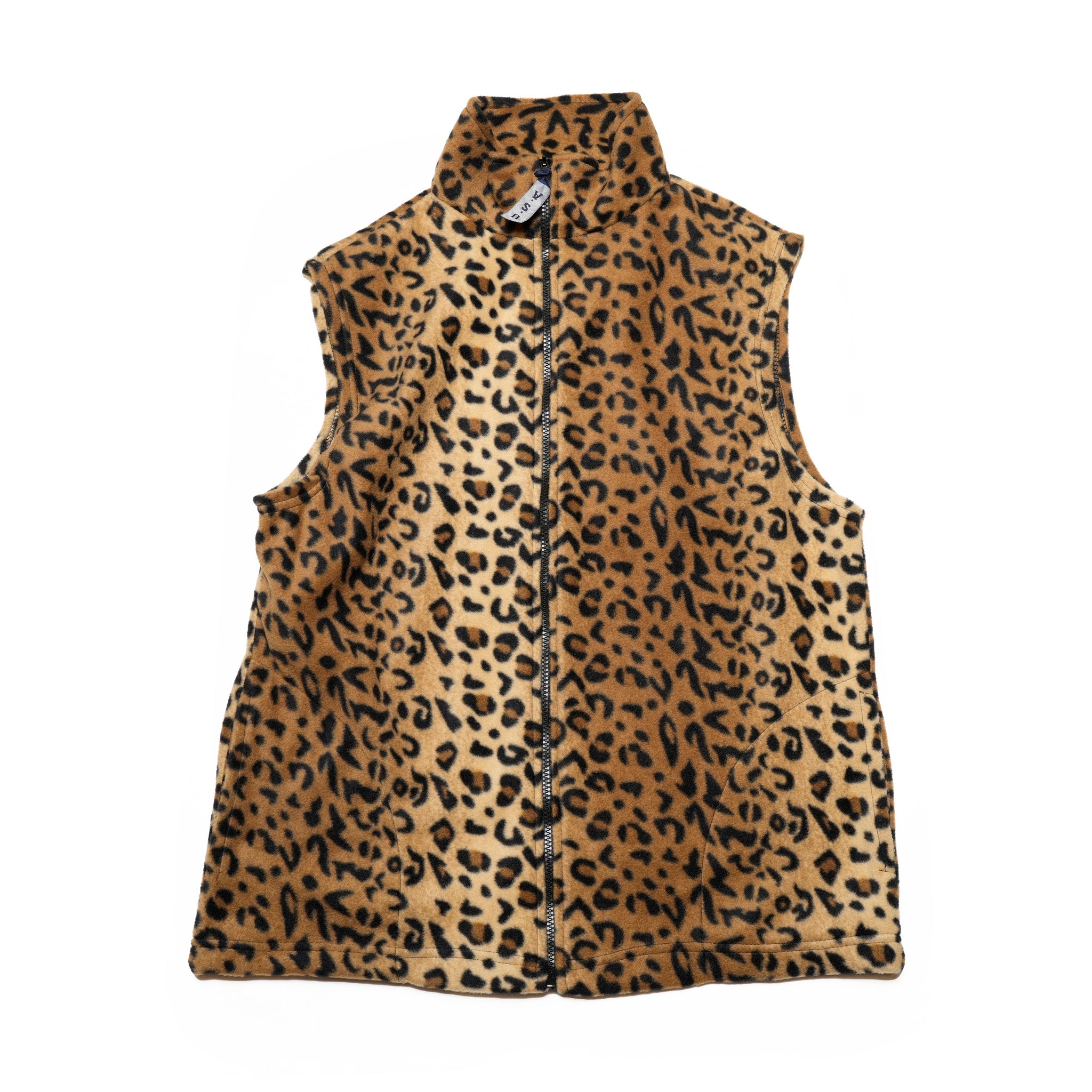 F01A | Fleece Zip Vest | Color:Leopard/Pruple【SPRING MOUNTAIN_スプリングマウンテン】