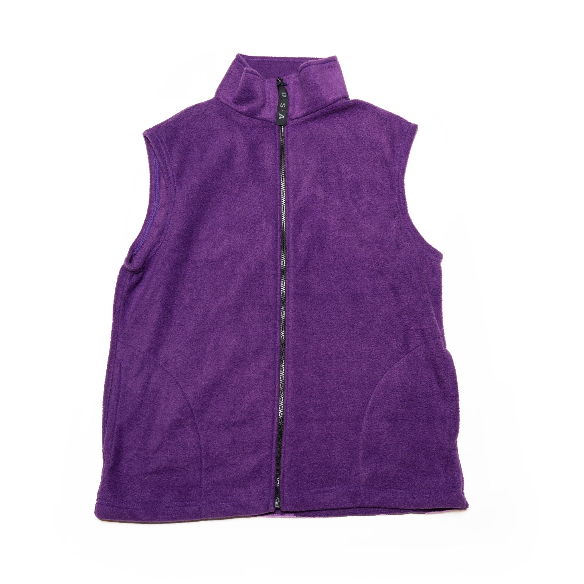 F01A | Fleece Zip Vest | Color:Leopard/Pruple【SPRING MOUNTAIN_スプリングマウンテン】