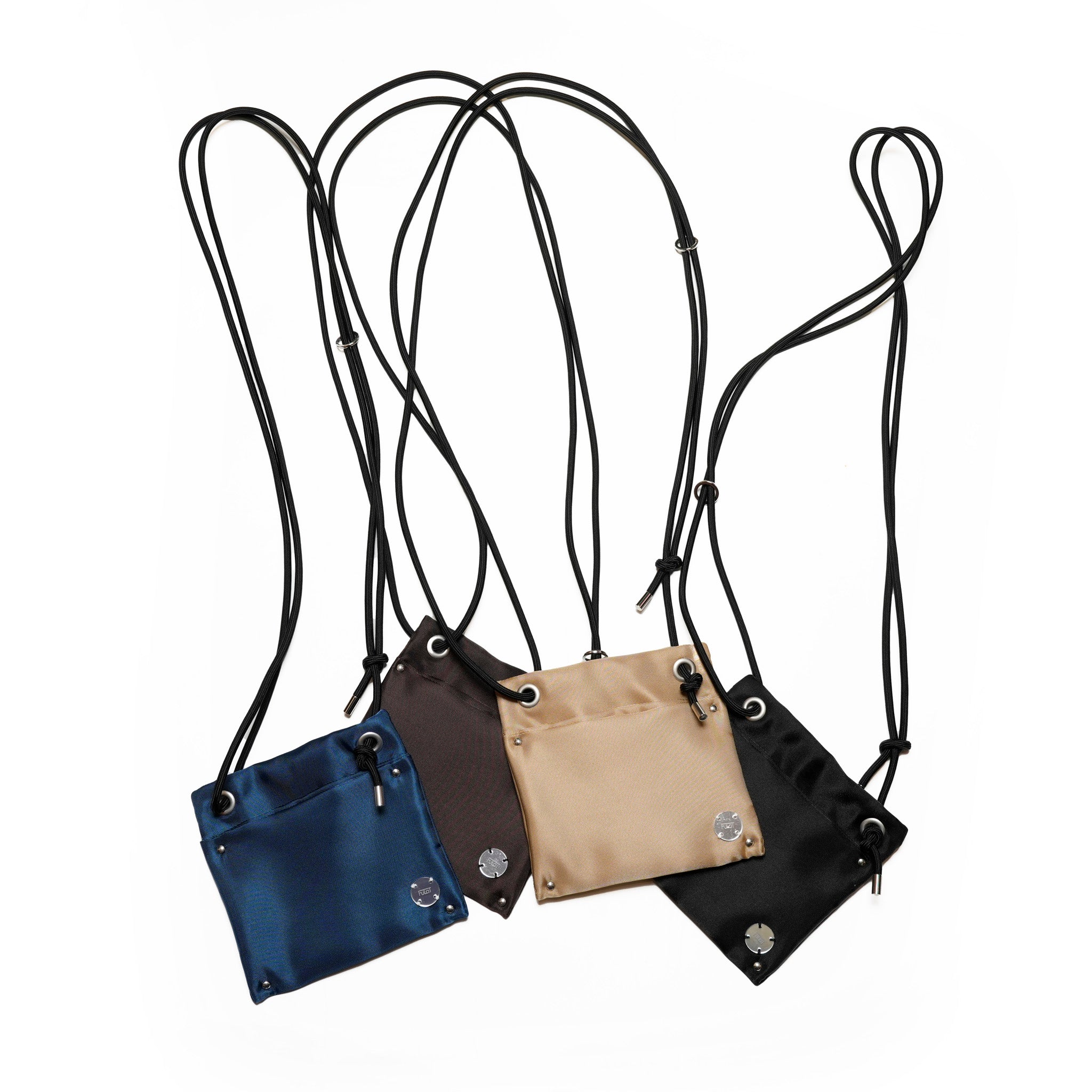 FB006 | ナイロンポケットショルダー | Color:Black/Brown/Gold/Blue【FULAT_フラット】