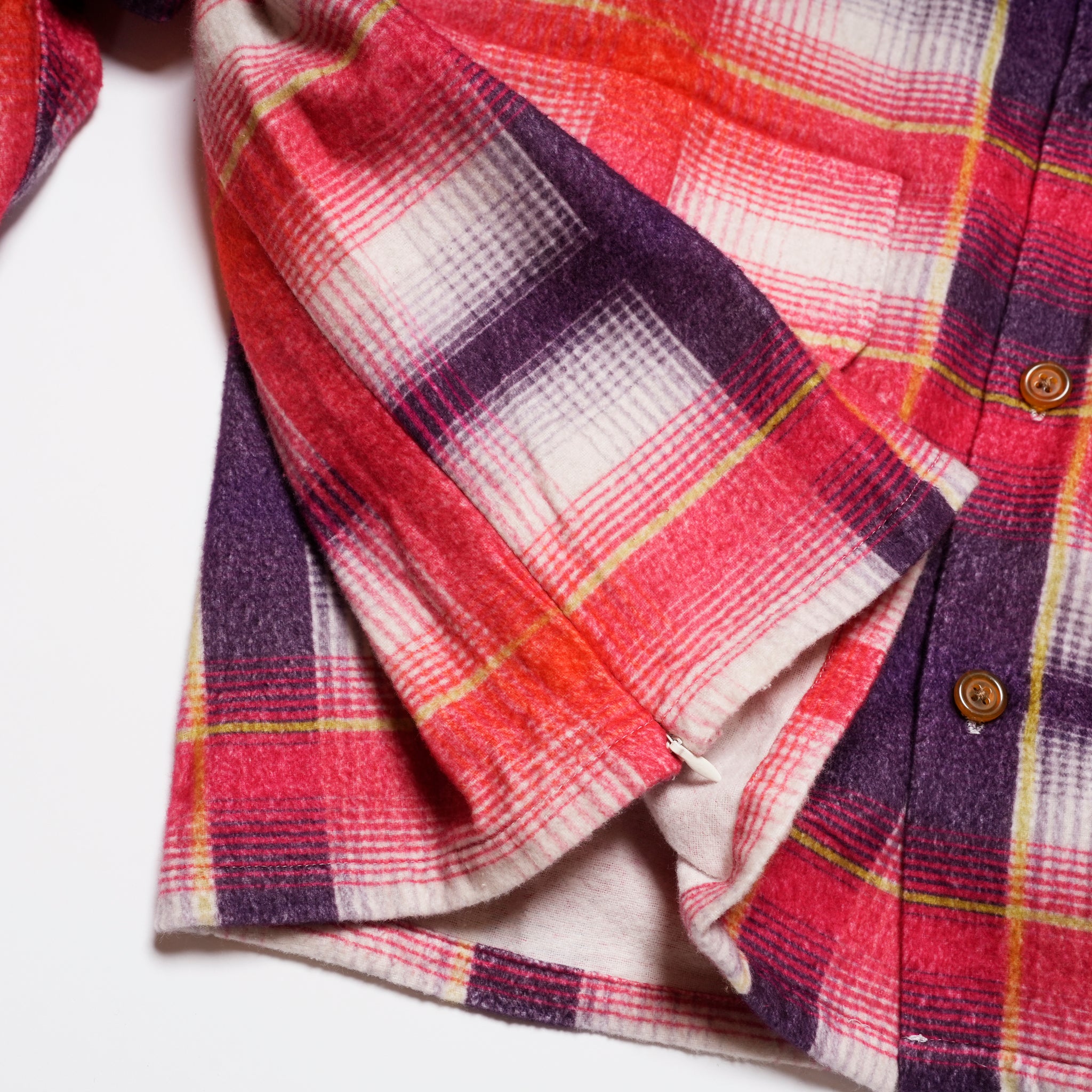 J.FOX | Printed flannel shirt| Color_Red-Navy | No_CZ-ImSt-355_Red-Navy【IMPRESTORE_インプレストア】