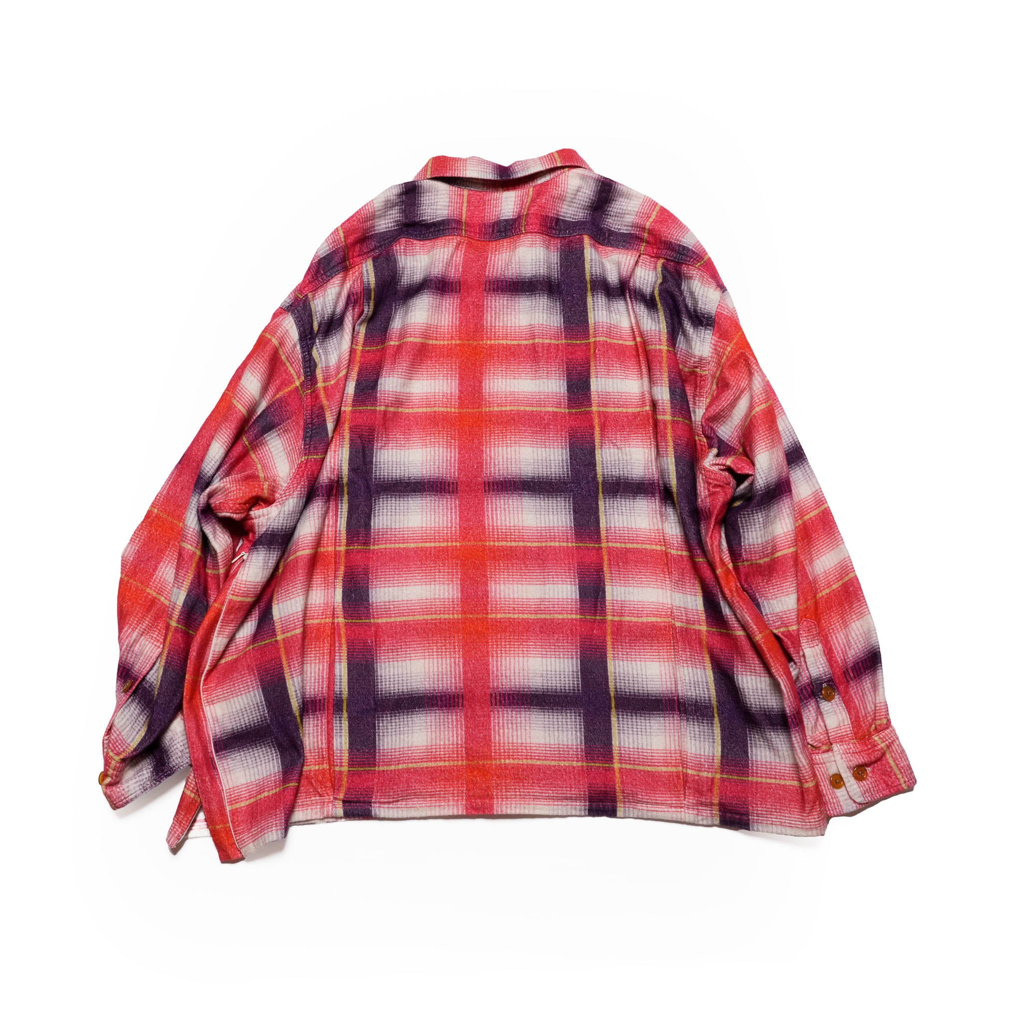 J.FOX | Printed flannel shirt| Color_Red-Navy | No_CZ-ImSt-355_Red-Navy【IMPRESTORE_インプレストア】