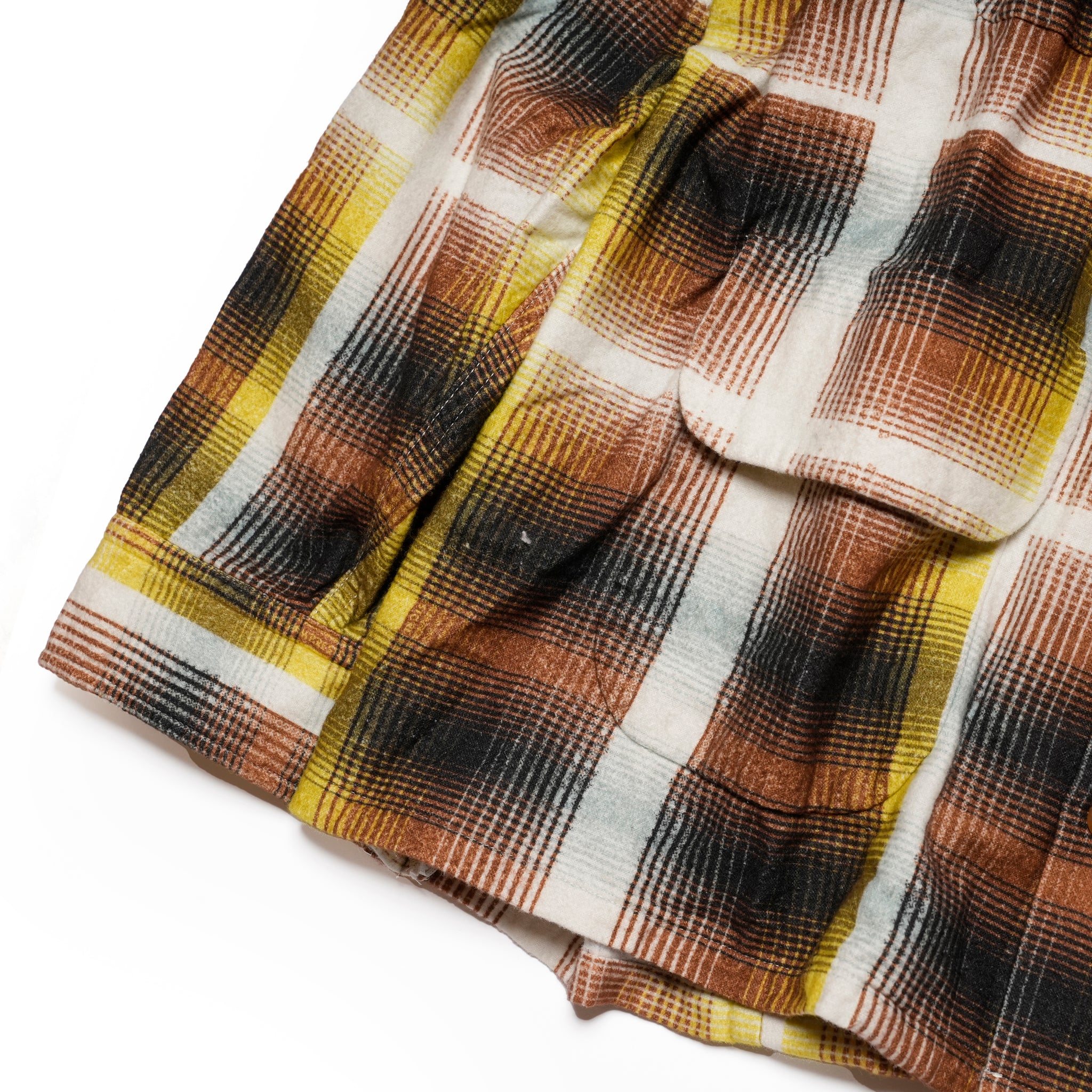 J.FOX | Printed flannel shirt| Color_Brown-Yellow | No_CZ-ImSt-355_Brown-Yellow【IMPRESTORE_インプレストア】