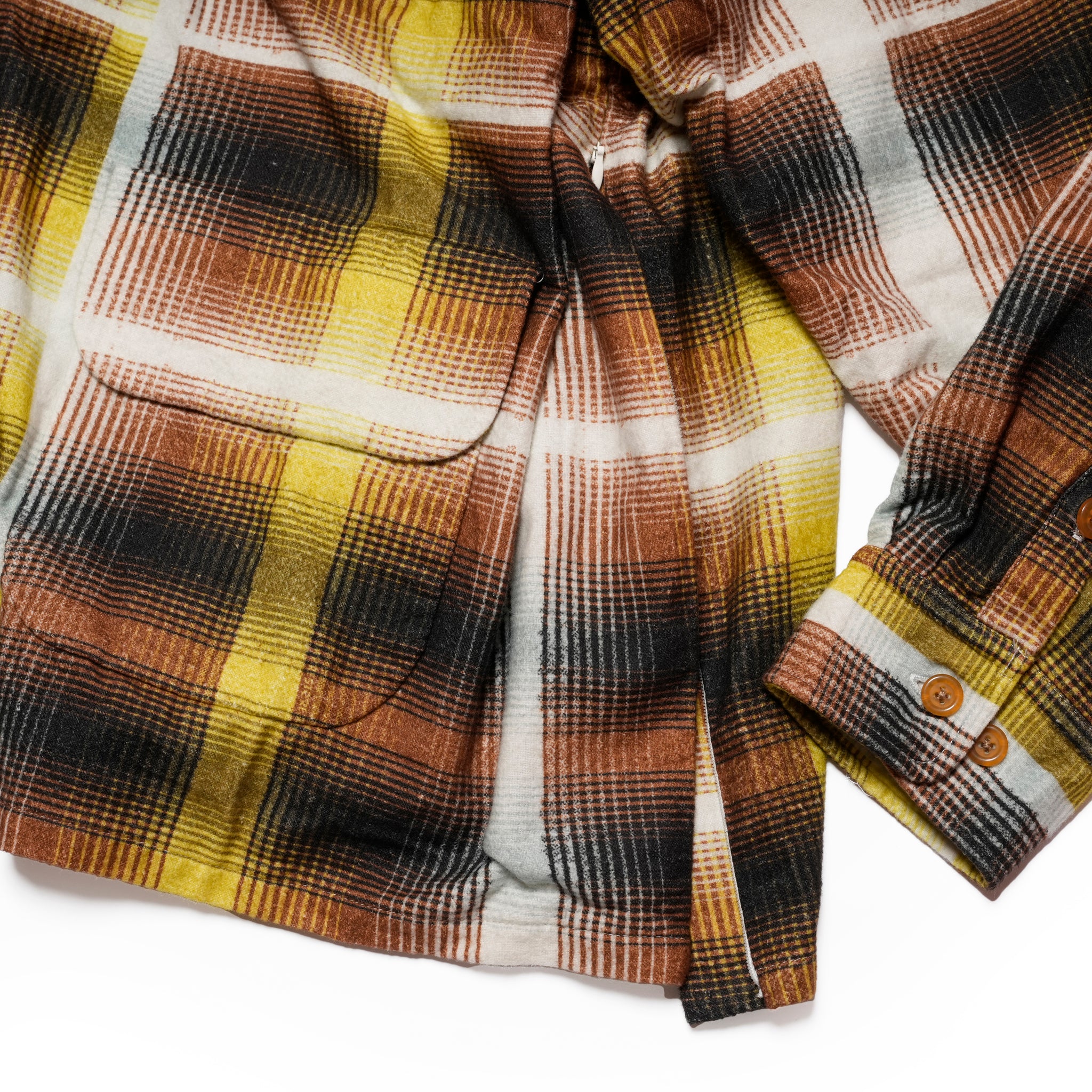 J.FOX | Printed flannel shirt| Color_Brown-Yellow | No_CZ-ImSt-355_Brown-Yellow【IMPRESTORE_インプレストア】