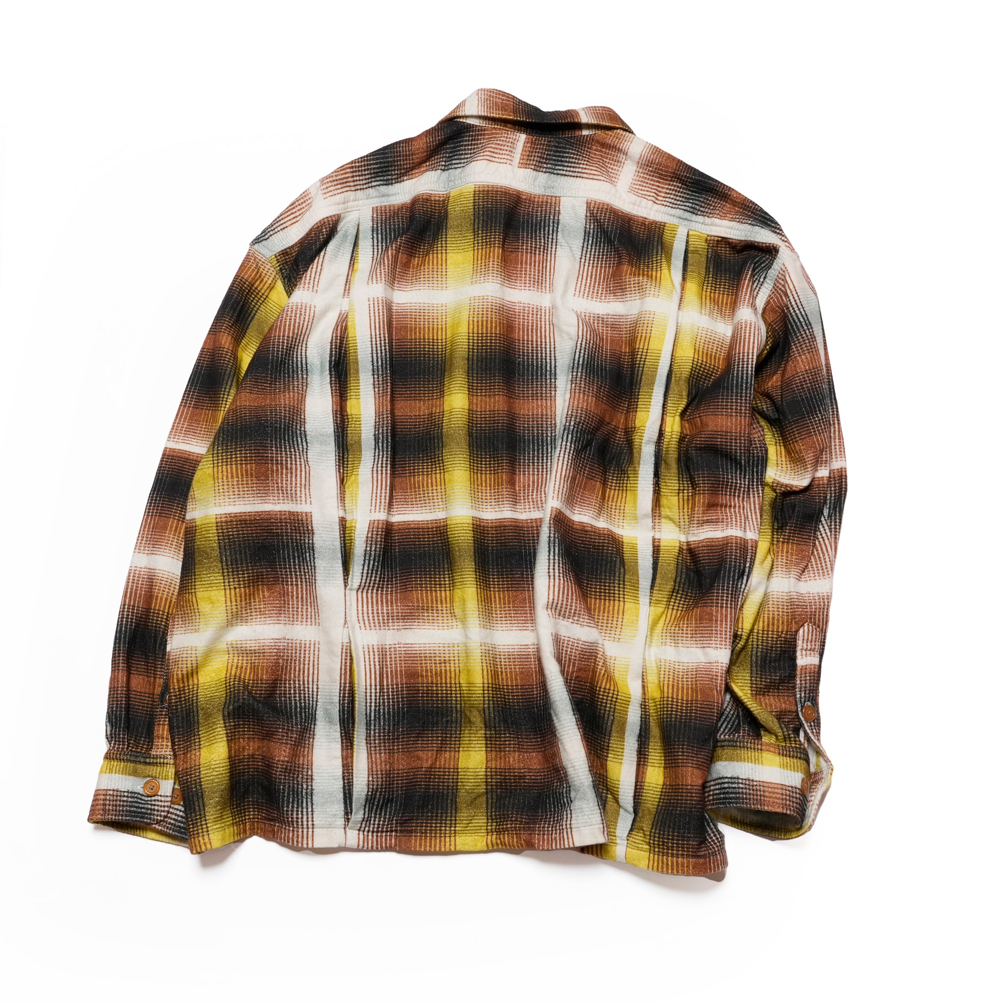 J.FOX | Printed flannel shirt| Color_Brown-Yellow | No_CZ-ImSt-355_Brown-Yellow【IMPRESTORE_インプレストア】