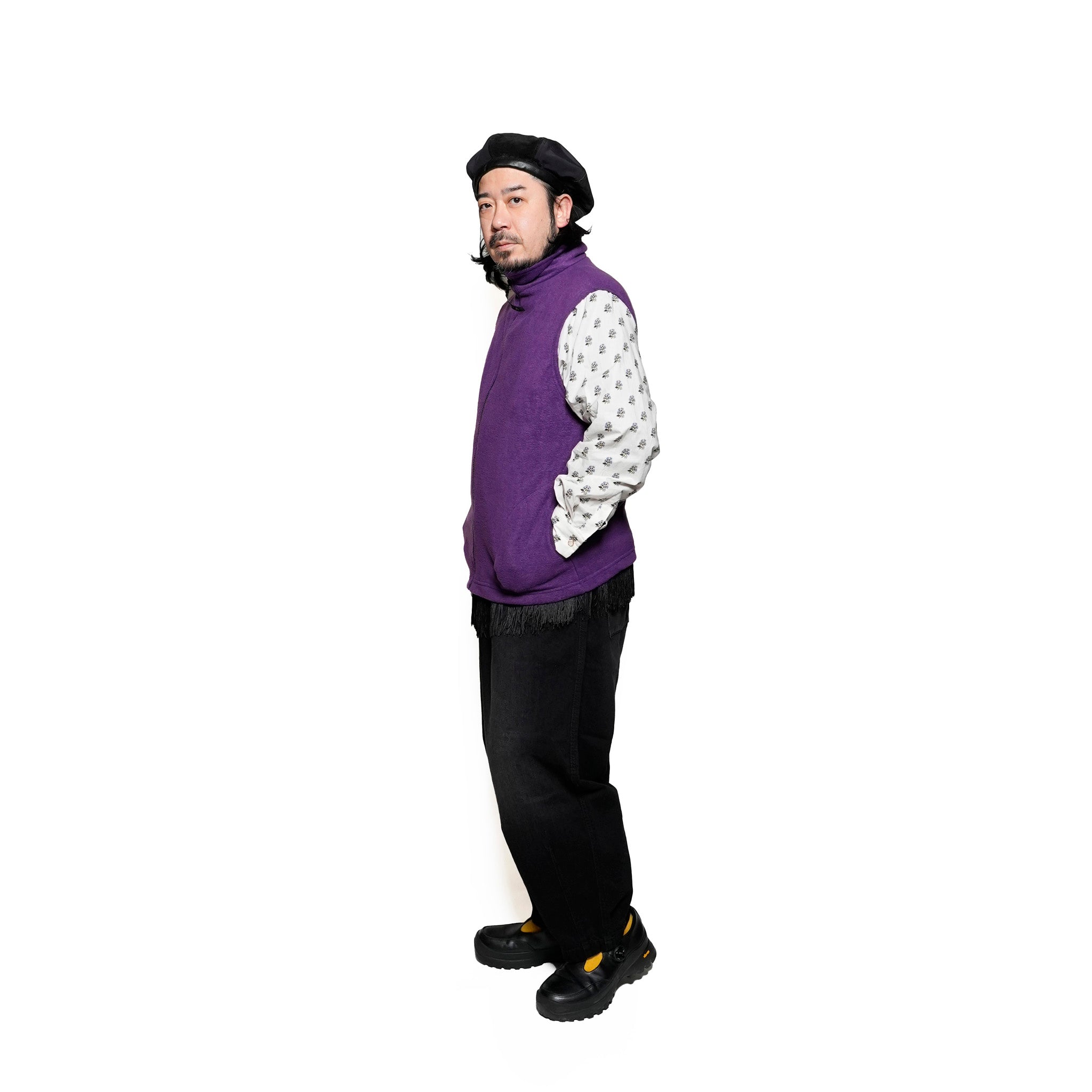 F01A | Fleece Zip Vest | Color:Leopard/Pruple【SPRING MOUNTAIN_スプリングマウンテン】