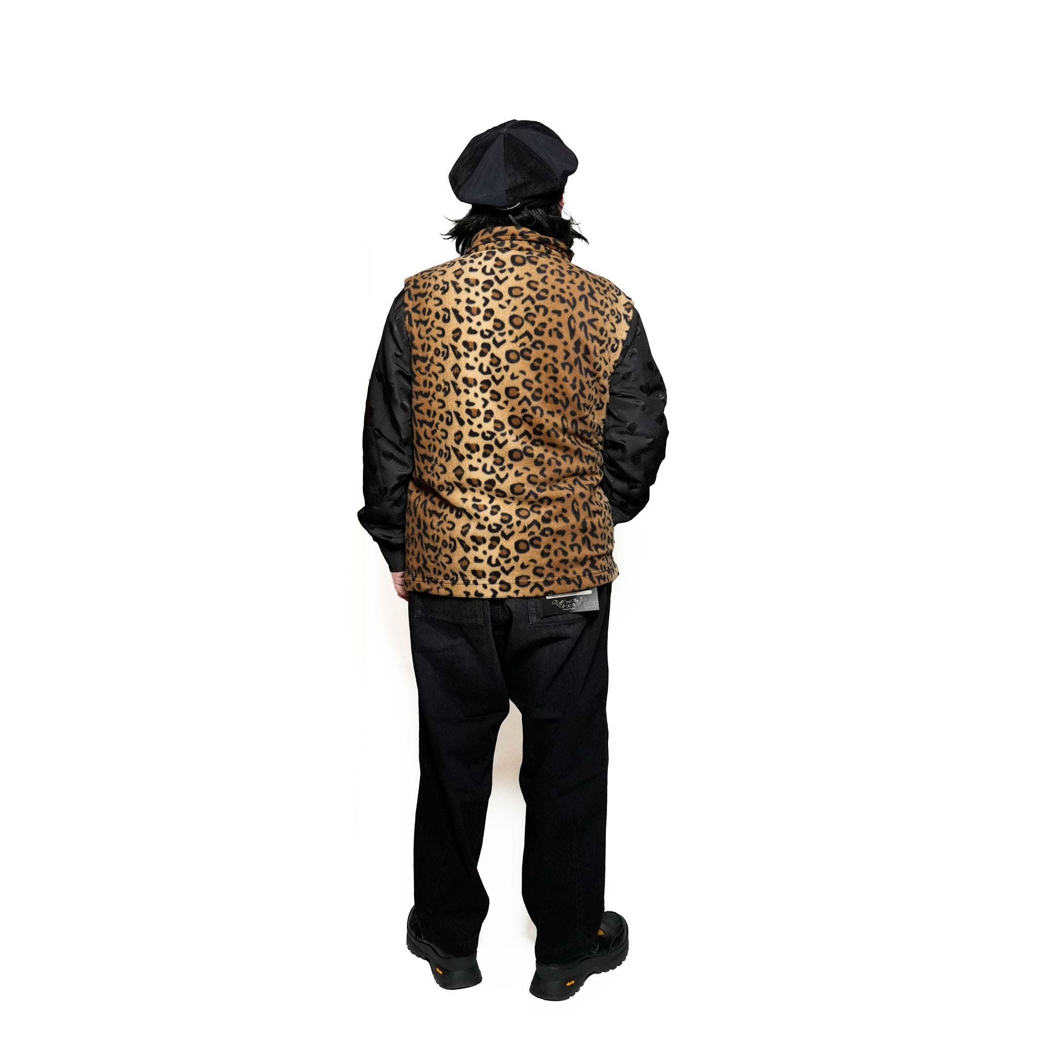 F01A | Fleece Zip Vest | Color:Leopard/Pruple【SPRING MOUNTAIN_スプリングマウンテン】