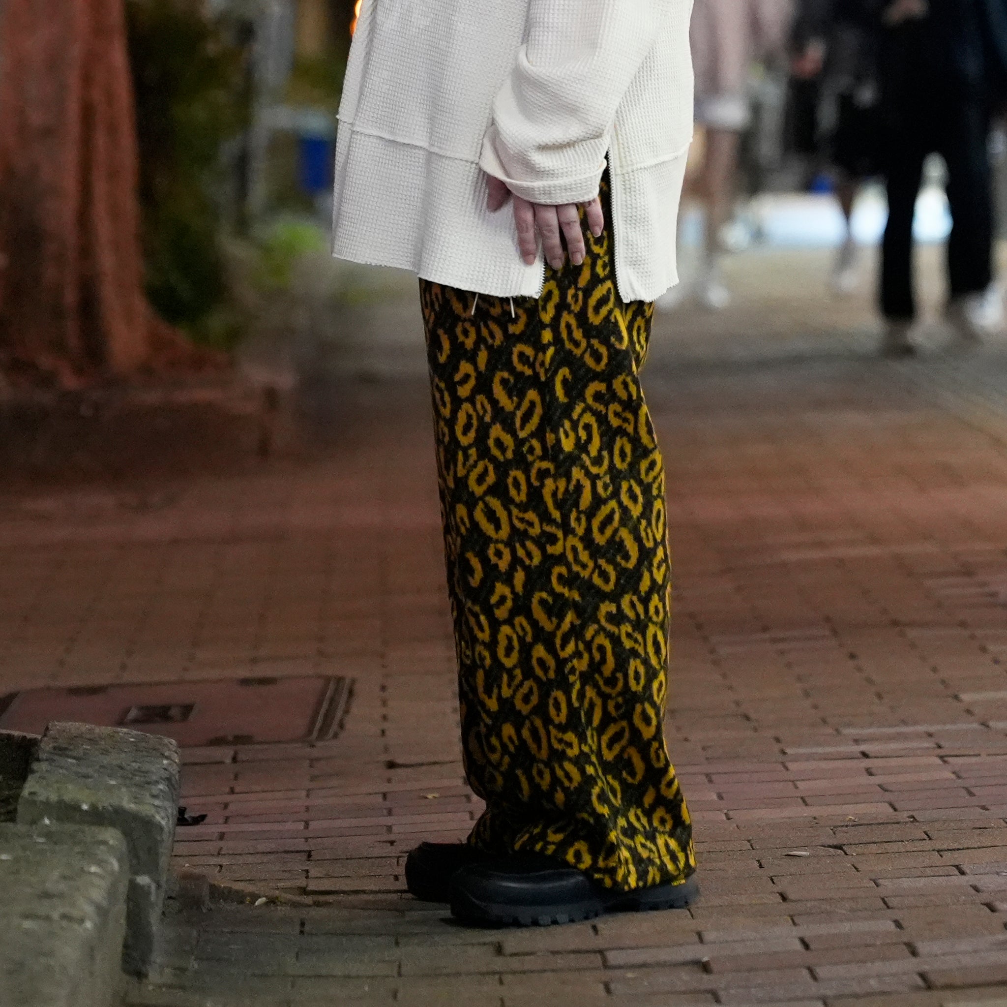 901T-1888 | Name: MUSTER KNIT-PANTS / MUSTARD-BLACK【QUOLT_クオルト】