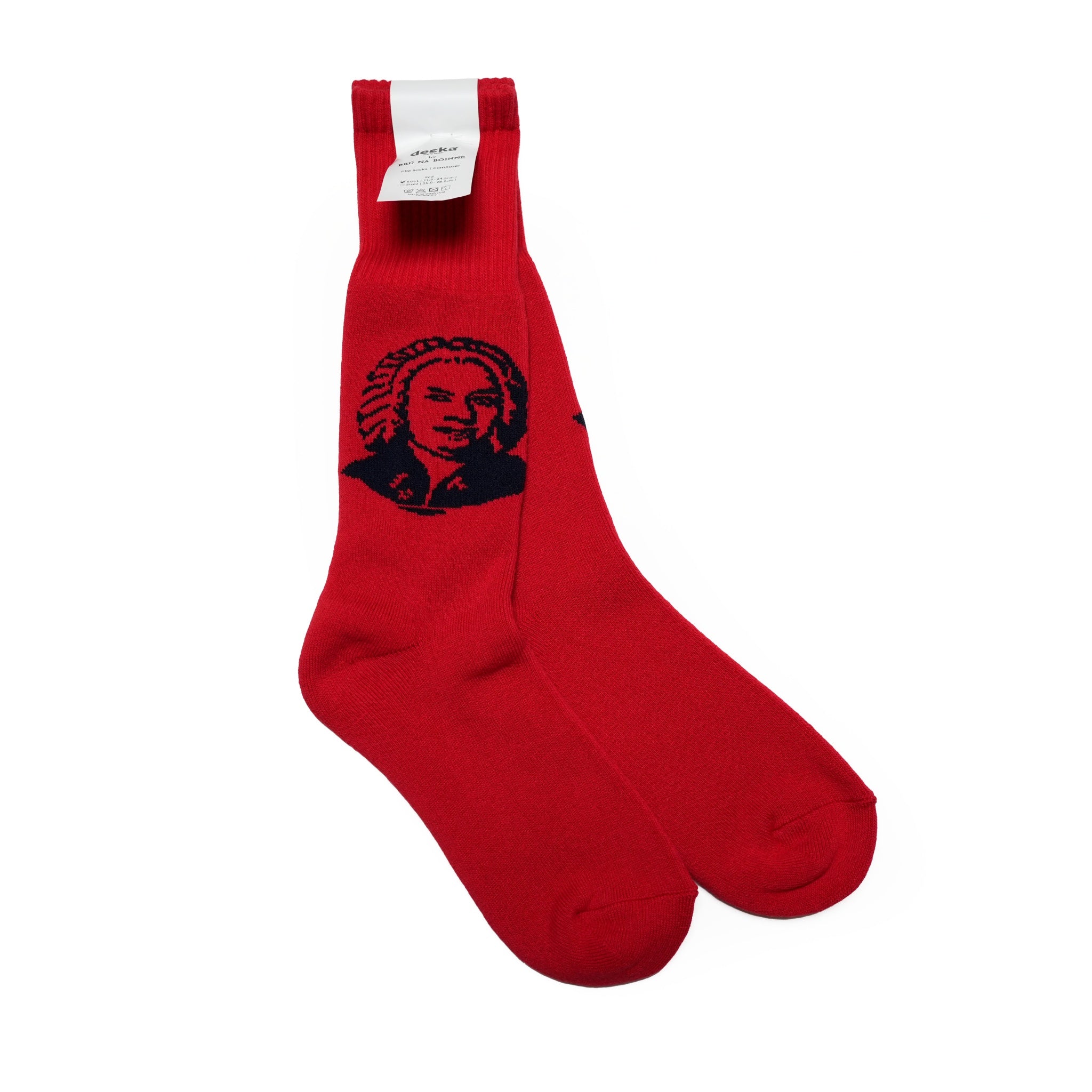 BNB × de-43_r | Pile Socks|Composer | Red 【DECKA BRÚ NA BÓINNE】【ネコポス選択可能】