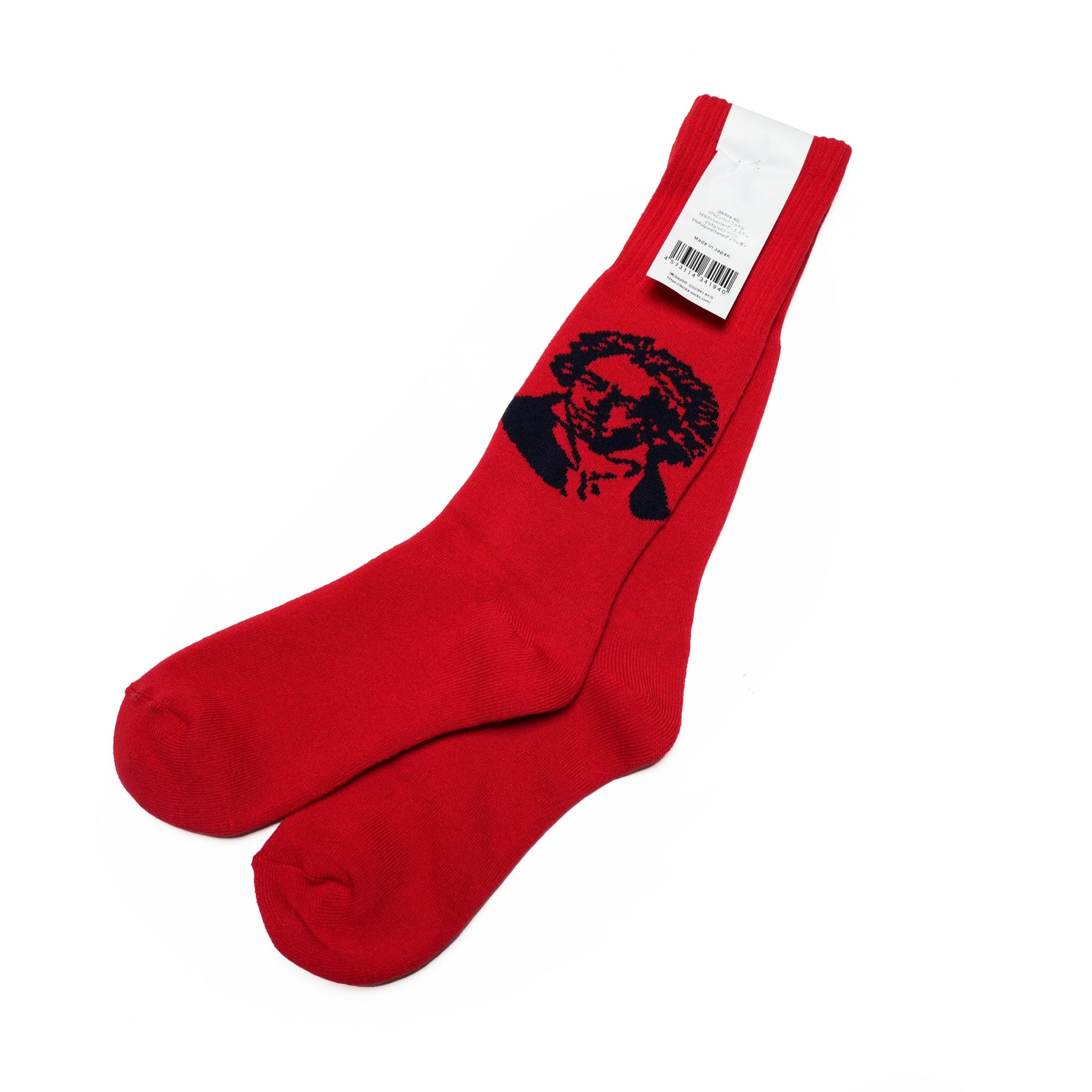 BNB × de-43_r | Pile Socks|Composer | Red 【DECKA BRÚ NA BÓINNE】【ネコポス選択可能】