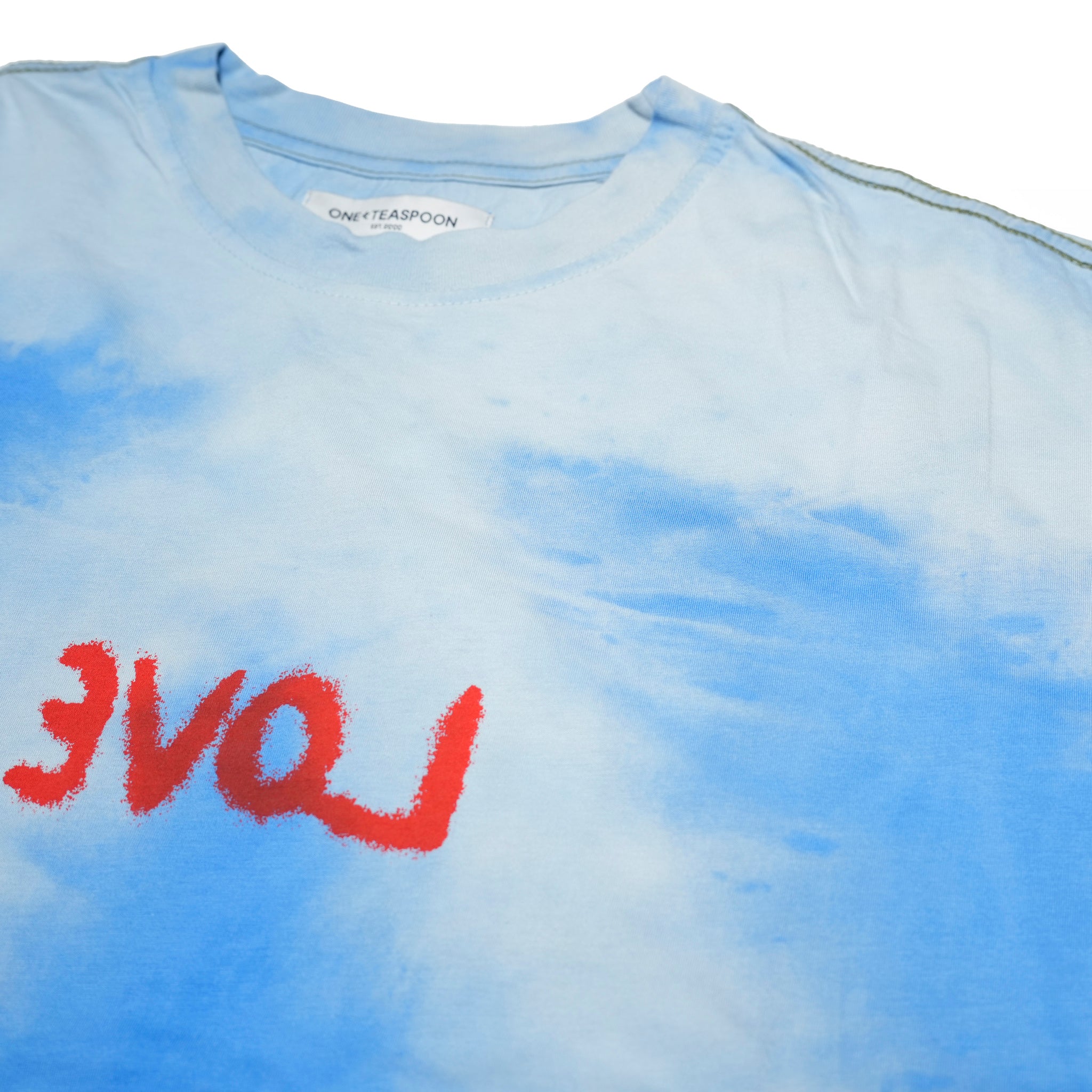 26771_BLUE TIE DYE | ROUGE LOVE BASKETBALL TEE | Color:Blue Tie Dye【ONE TEASPOON_ワンティースプーン】【archive】