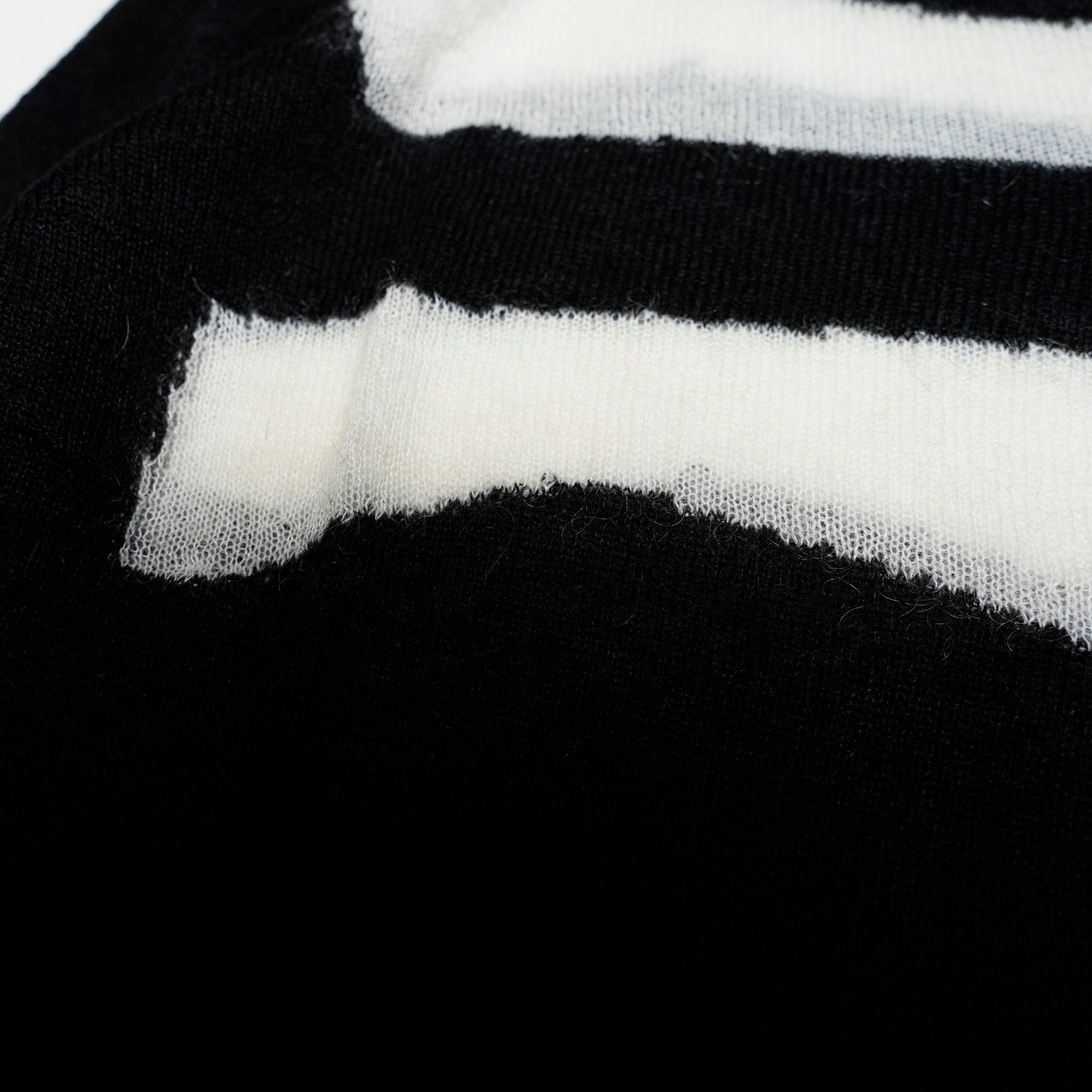 26344B_BLACK WHITE | VIVIANNE WIDE NECK STRIPE MOHAIR SWEATER | Color:Black White【ONE TEASPOON_ワンティースプーン】