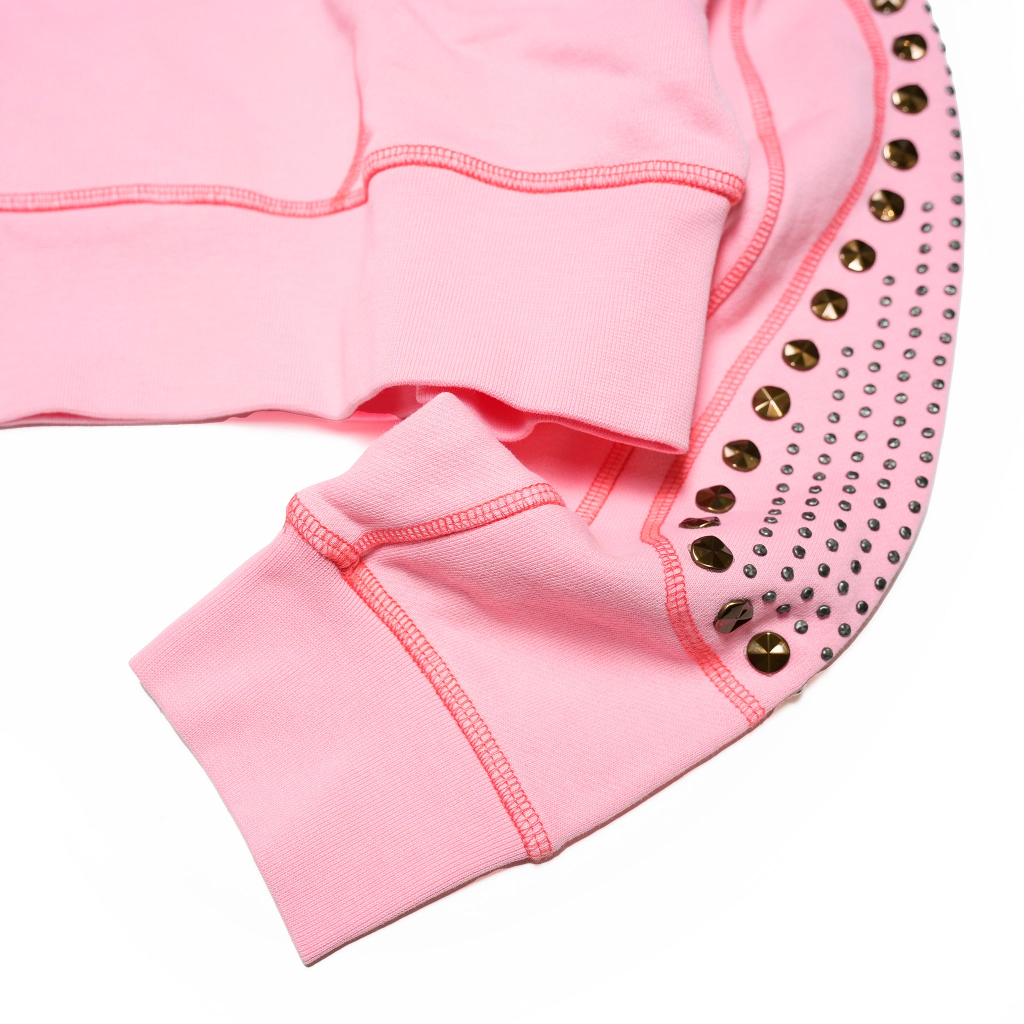 26776_CANDY CORAL | CANDY CORAL STUDDED CROPPED HOODY | Color:Candy Coral【ONE TEASPOON_ワンティースプーン】【archive】