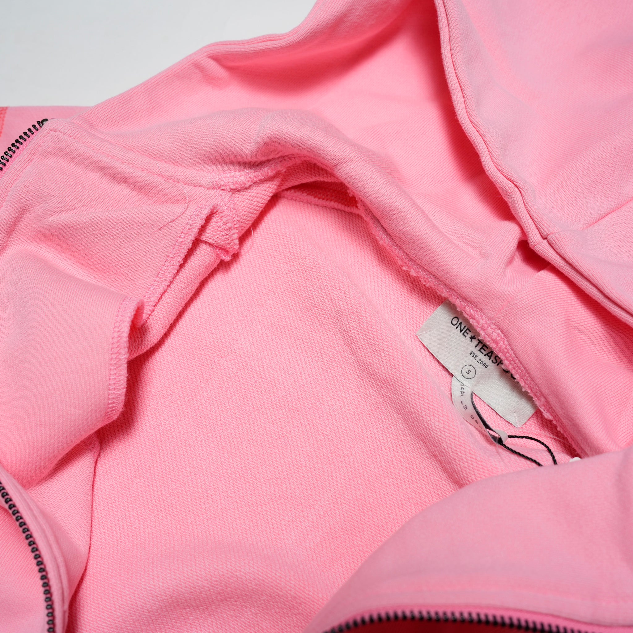 26776_CANDY CORAL | CANDY CORAL STUDDED CROPPED HOODY | Color:Candy Coral【ONE TEASPOON_ワンティースプーン】【archive】
