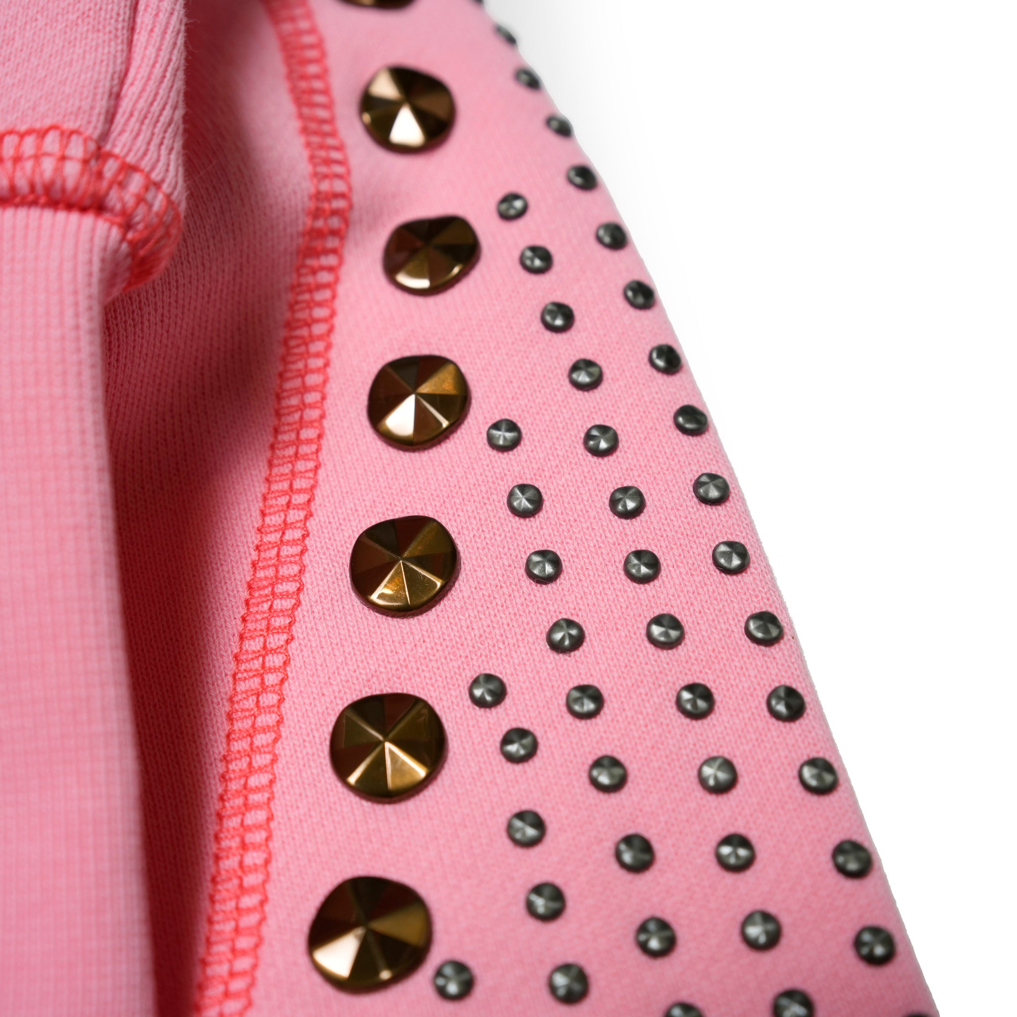 26776_CANDY CORAL | CANDY CORAL STUDDED CROPPED HOODY | Color:Candy Coral【ONE TEASPOON_ワンティースプーン】【archive】