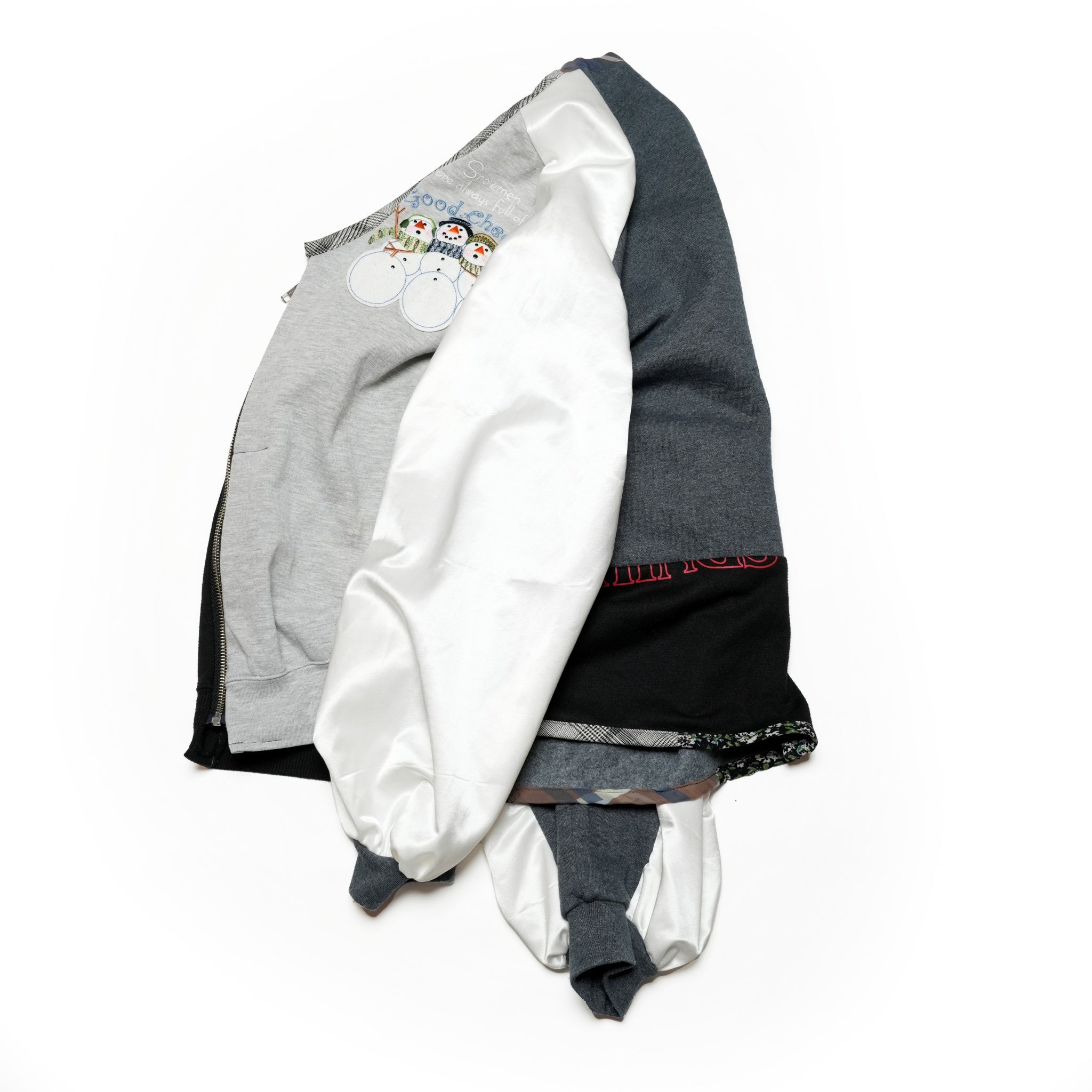 スウェットZIPカーディガン – Gray_Navy | Size-Free | REHERSALL