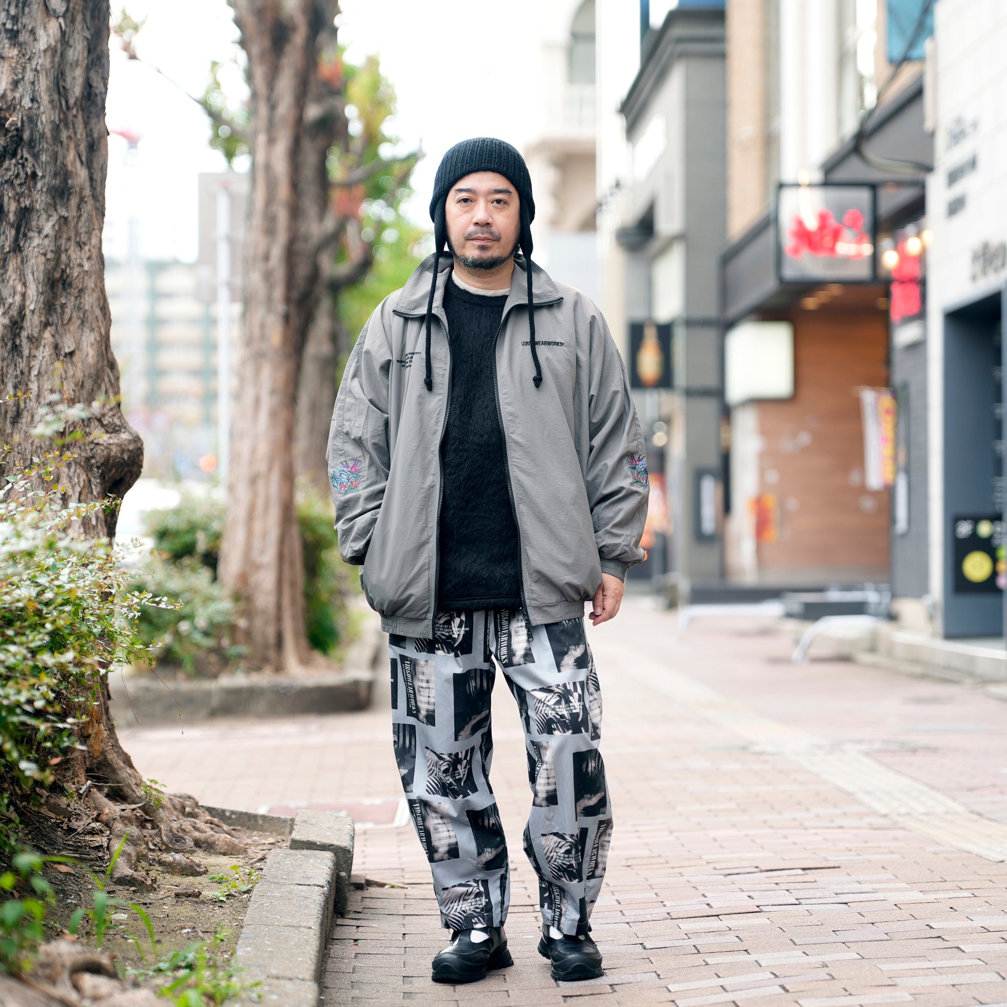 VG-JKT-390 | FLORA PANTHER REVERSIBLE JACKET | Gray【VIRGOwearworks_ヴァルゴウェアワークス】