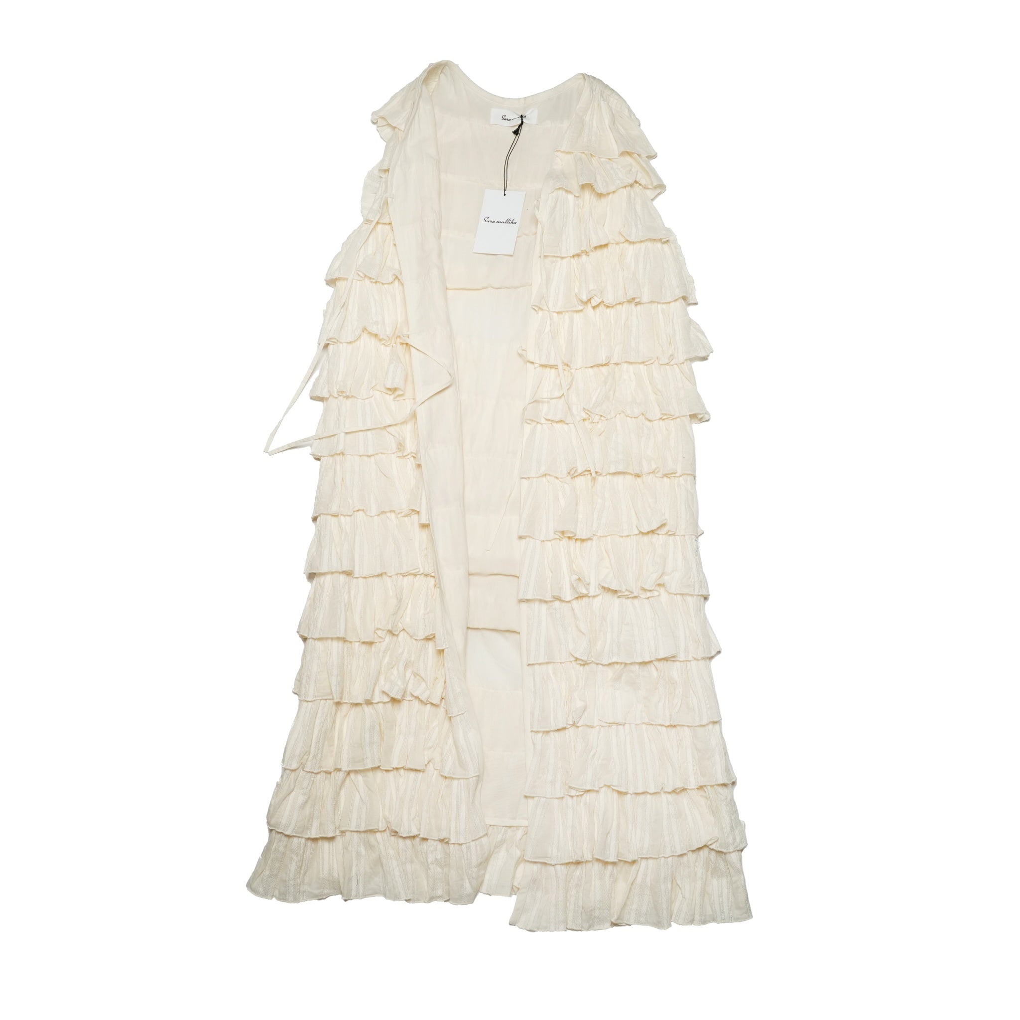 C.JQD FRILL LAYERED GOWN – Ecru | SARAMALLIKA