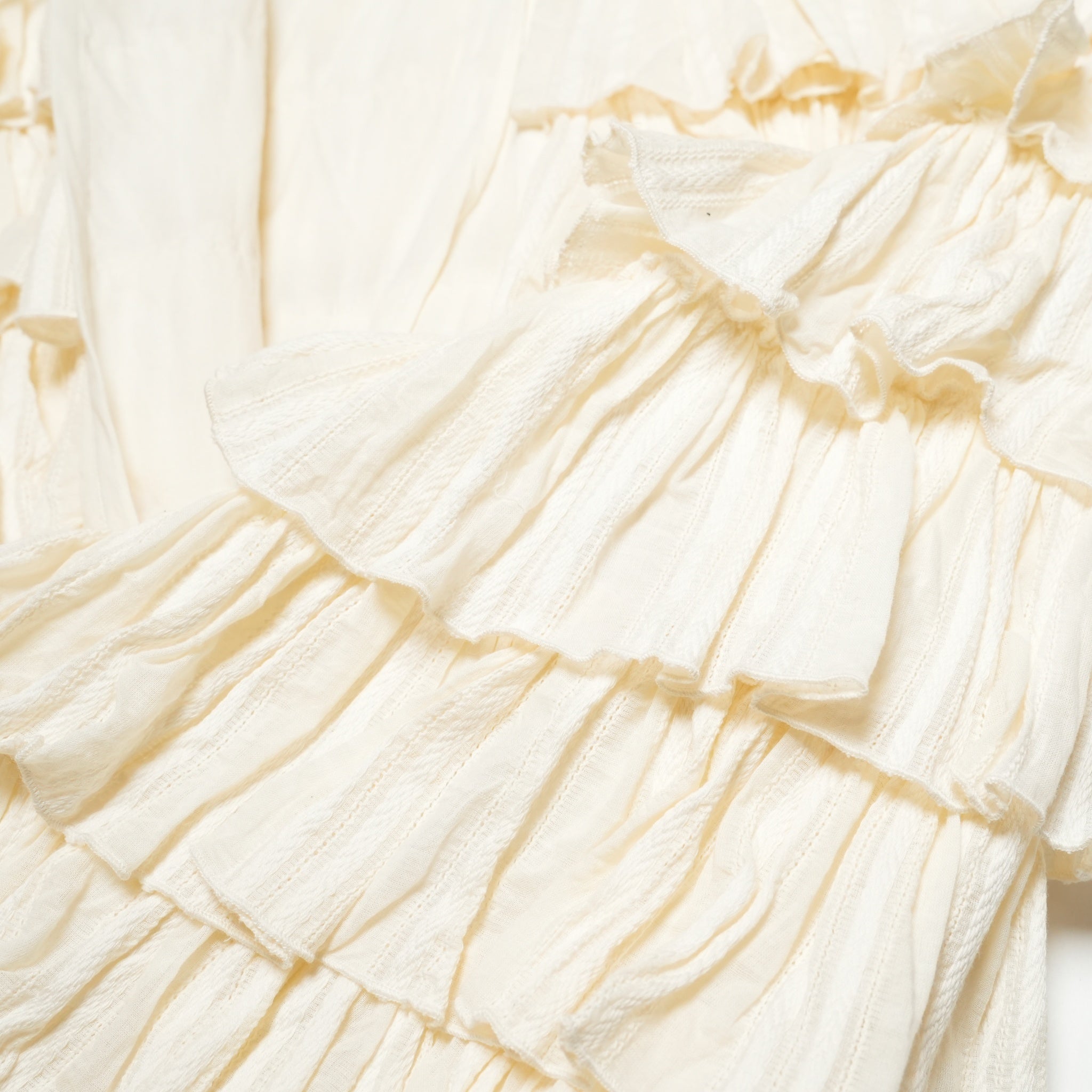 C.JQD FRILL LAYERED GOWN – Ecru | SARAMALLIKA