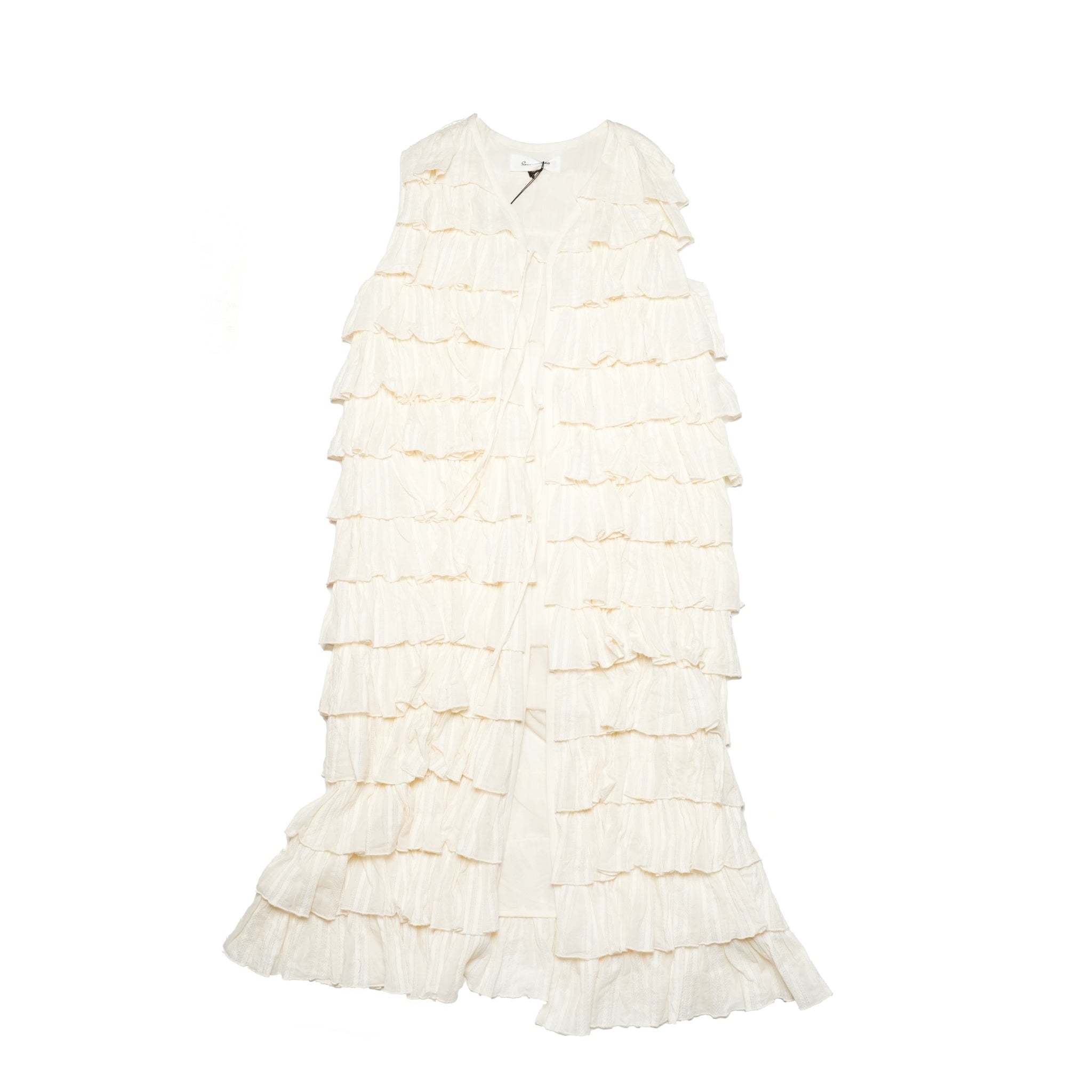 C.JQD FRILL LAYERED GOWN – Ecru | SARAMALLIKA