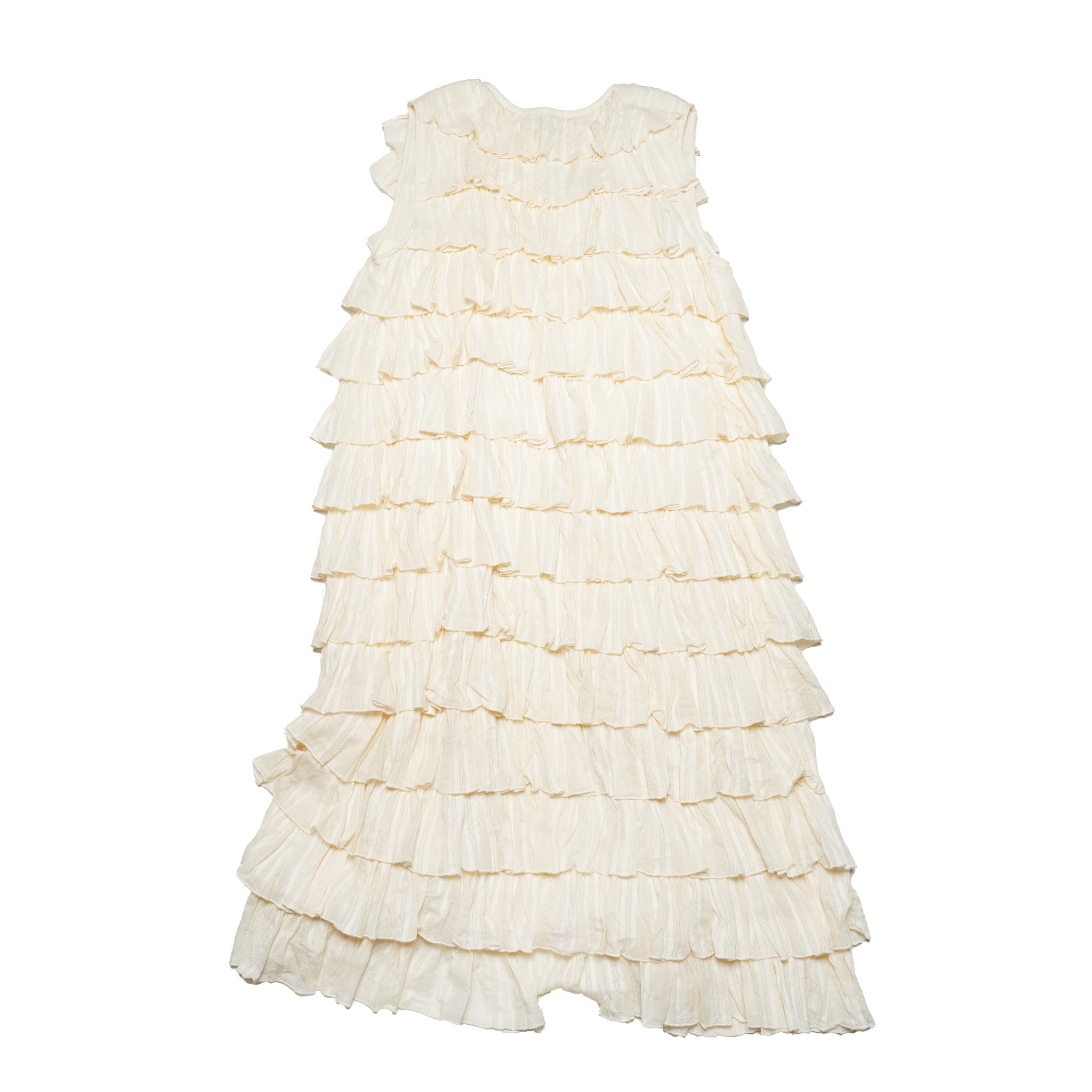C.JQD FRILL LAYERED GOWN – Ecru | SARAMALLIKA