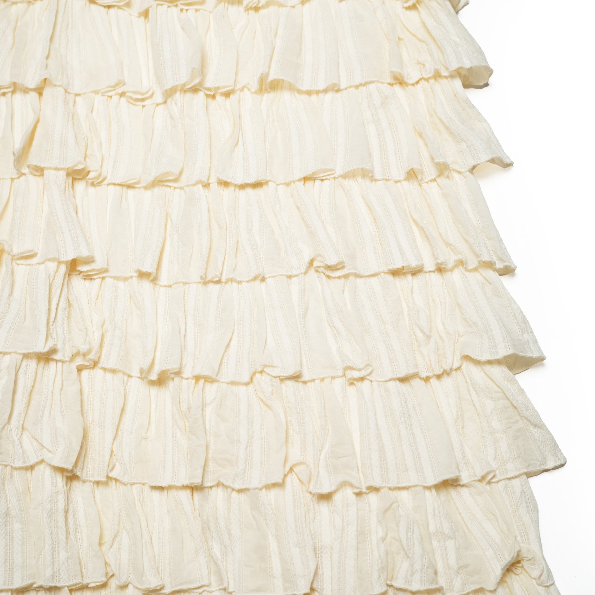 C.JQD FRILL LAYERED GOWN – Ecru | SARAMALLIKA