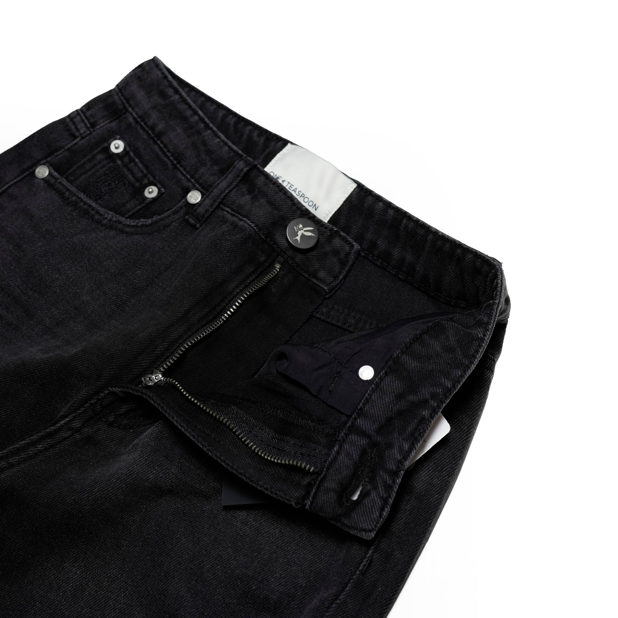 26666_FADED BLACK | FADED BLACK LOW SLUNG STRAIGHT LEG MID WAIST DENIM BILLIE JEANS | Color:Faded Black【ONE TEASPOON_ワンティースプーン】