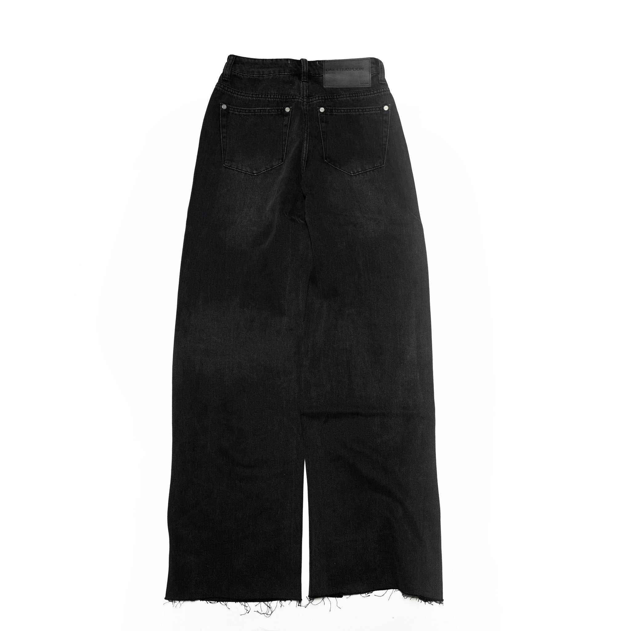 26666_FADED BLACK | FADED BLACK LOW SLUNG STRAIGHT LEG MID WAIST DENIM BILLIE JEANS | Color:Faded Black【ONE TEASPOON_ワンティースプーン】