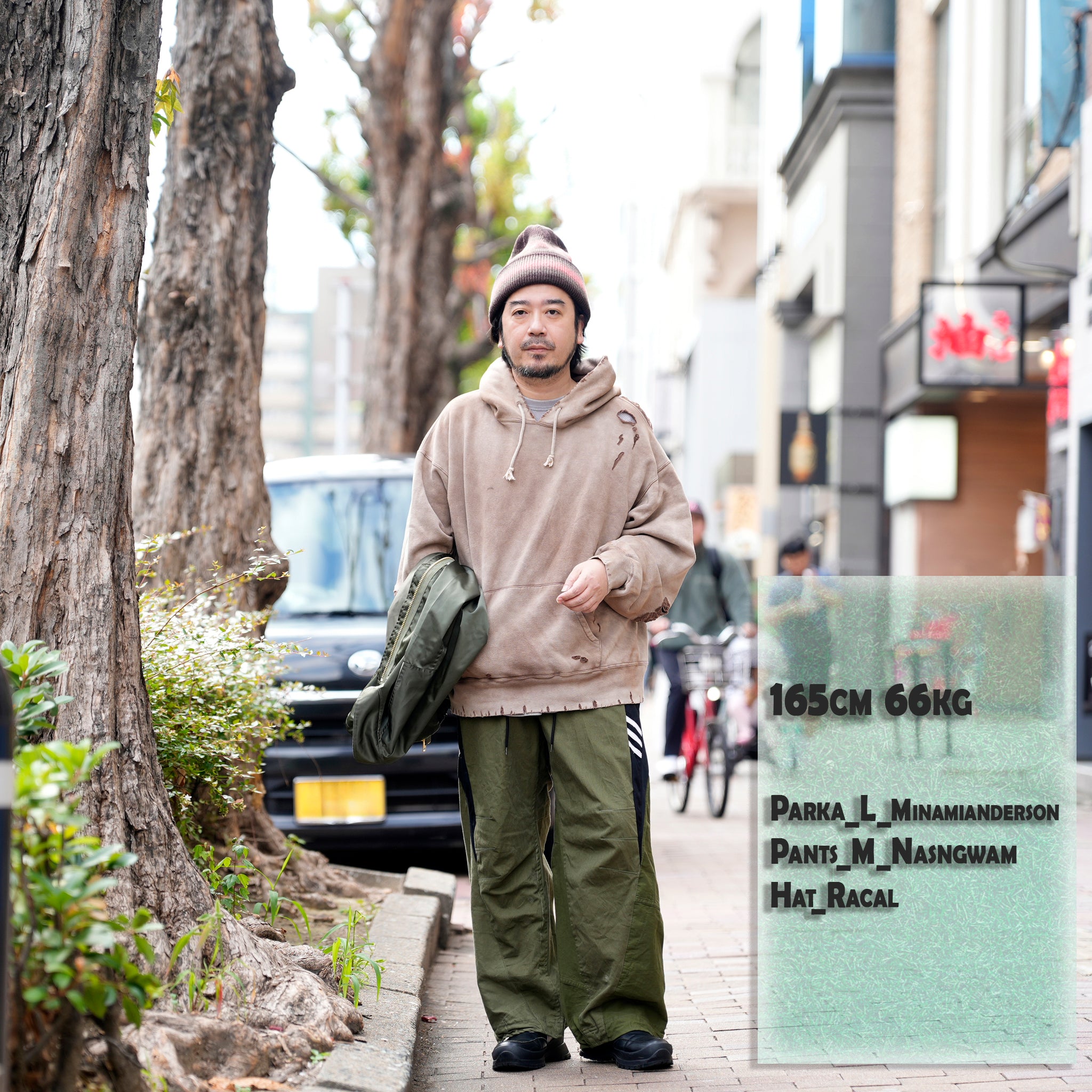 Distressed Sweat Parka | Color_Brown | No_lot : 25#07-3030-0_brown【MINAMI ANDERSON_ミナミアンダーソン】