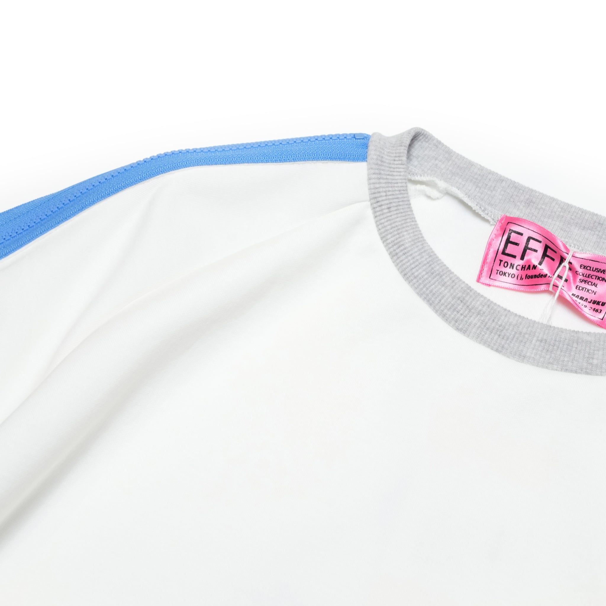 efite-20 | Zip sleeve s/s Tee | Color:White【EFFECTEN_エフェクテン】【archive】