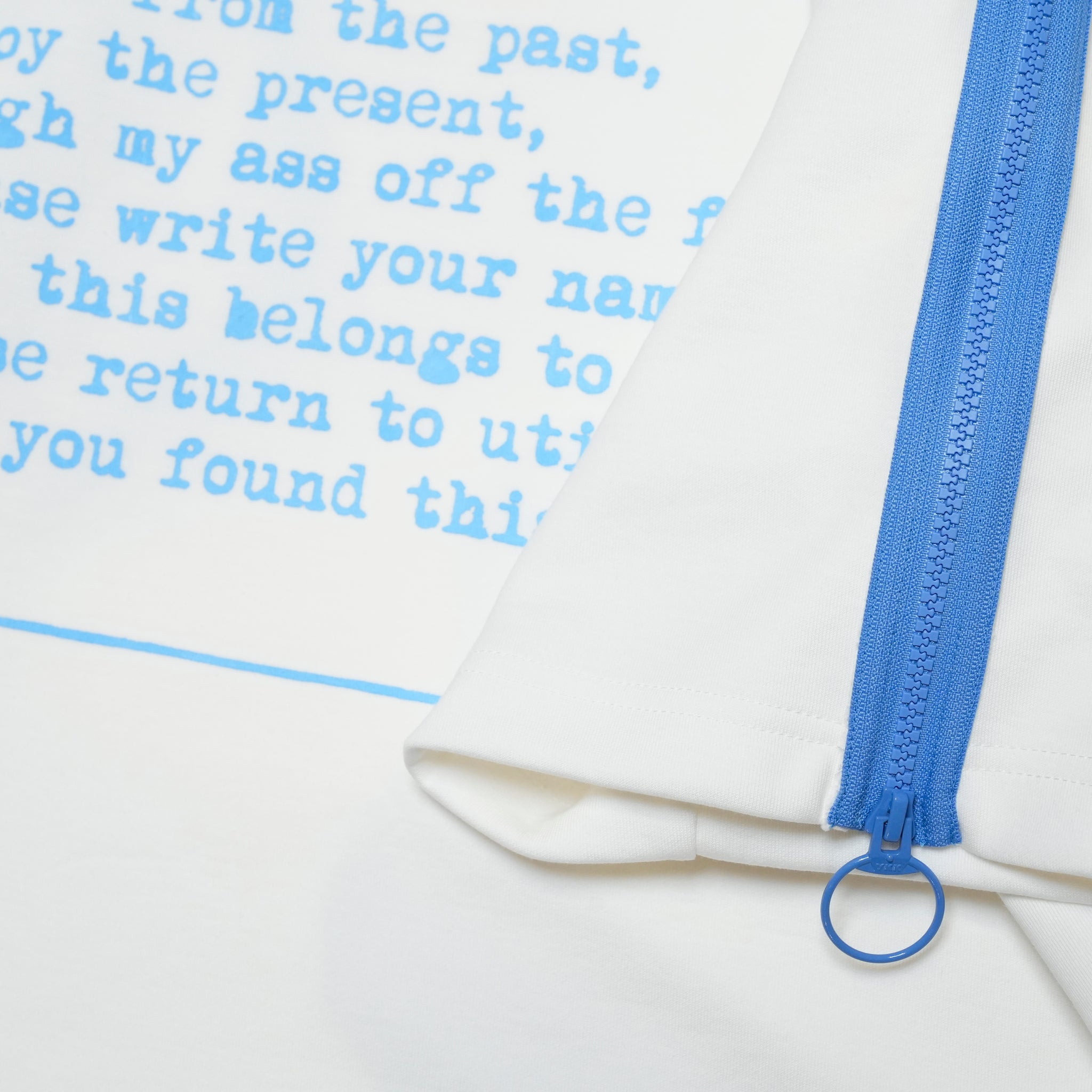 efite-20 | Zip sleeve s/s Tee | Color:White【EFFECTEN_エフェクテン】【archive】