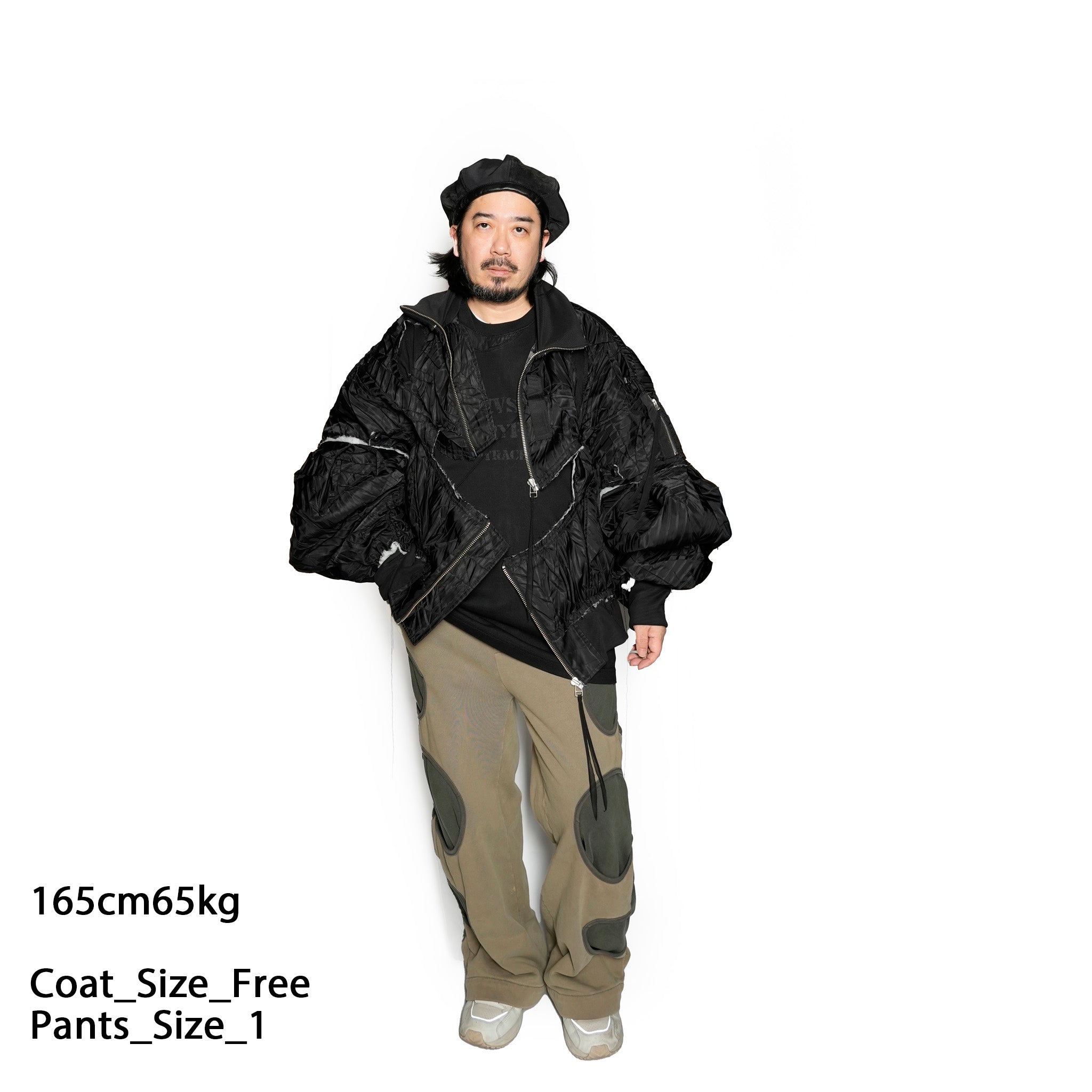 Seivson Deconstructed Hollow-Out Ruched Heavy-Processed MA-1 Bomber Jacket ㄧ Black | Size:Free【(A)CRYPSIS®】【archive】【SEIVSON_セイヴソン】【archive】