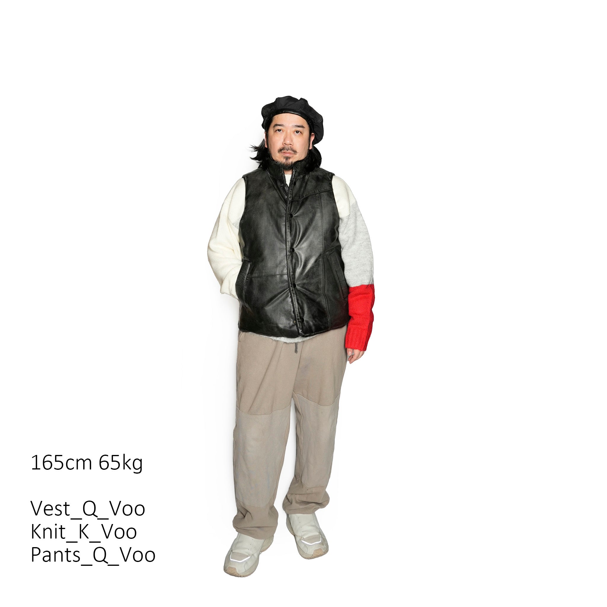 VOO-SPG-15_BLACKWATCH | EXELEZA REV VEST SP | Color:BLACK LEATHER(ダメージ加工)【VOO_ヴォー】