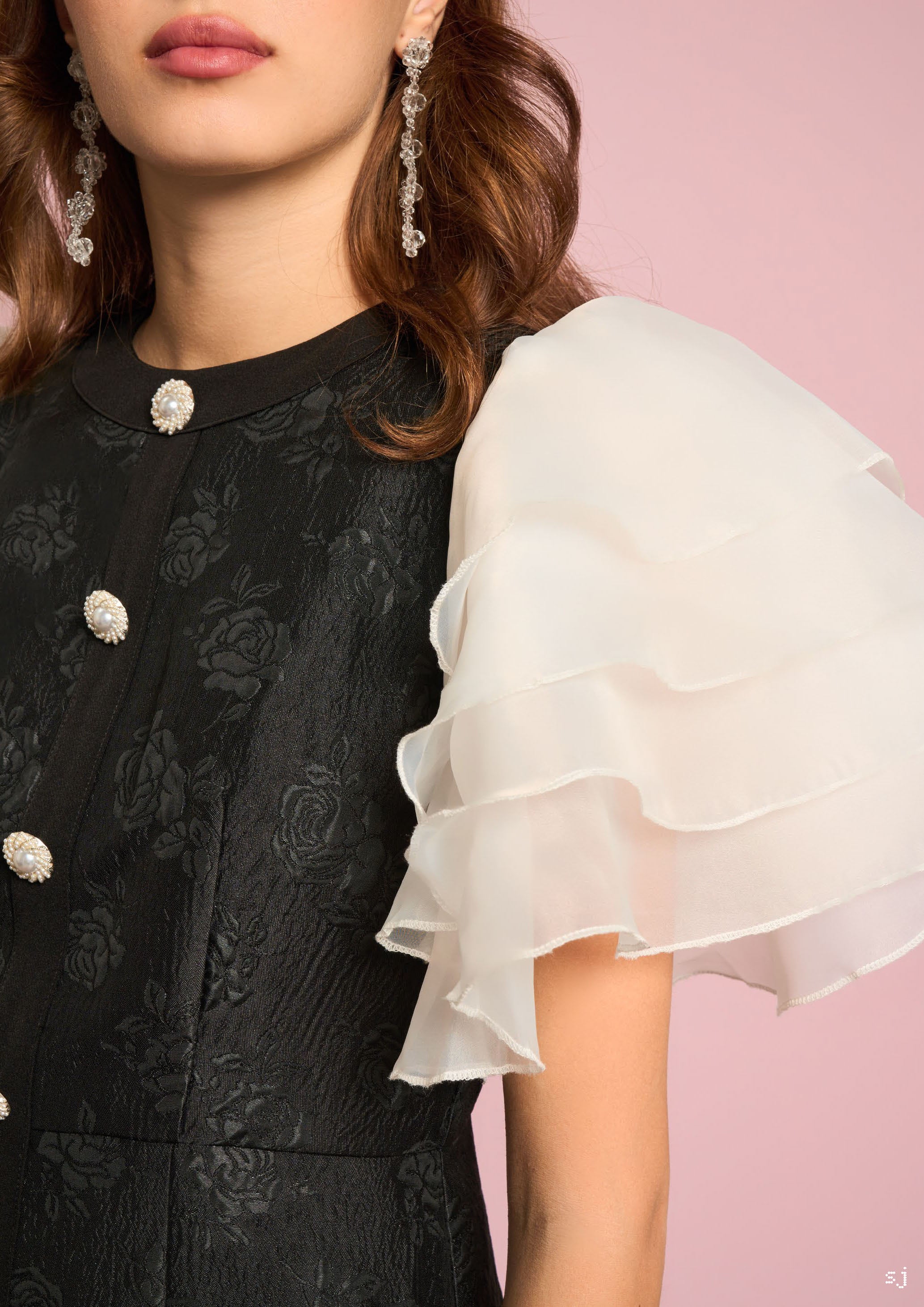 No:28SJ02DR1905BLK | Name:Dahlia Jacquard Mini Dress | Color:Black【SISTER JANE_シスタージェーン】