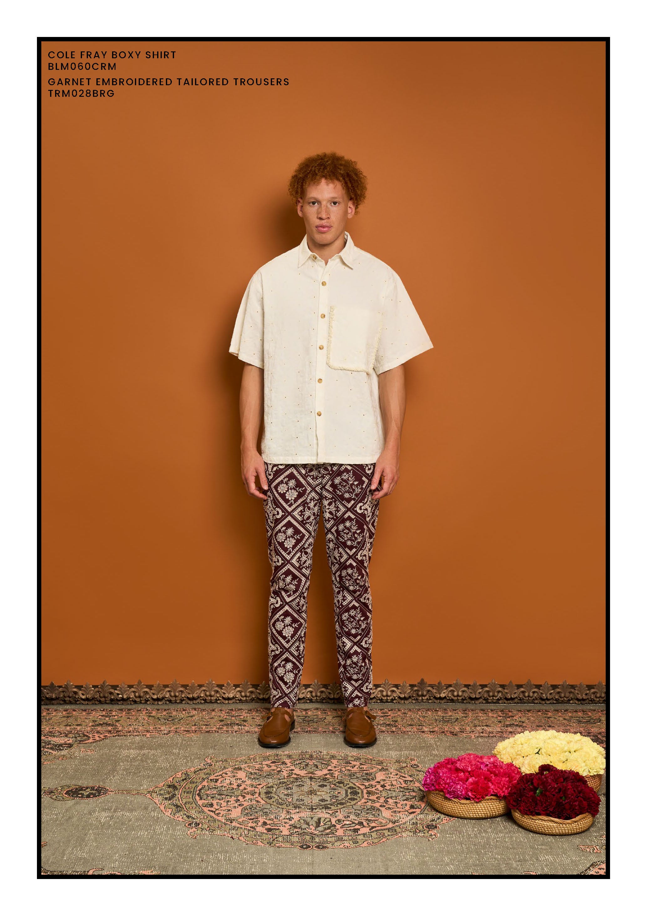 28SM02TRM028BRG | Garnet Embroidered Tailored Trousers | Color:Burgundy【SISTER JANE_シスタージェーン】