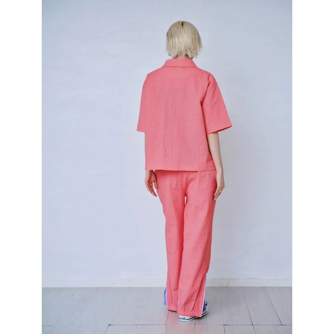 ZIP HEM SEERSUCKER PANTS – Pink | HCAE