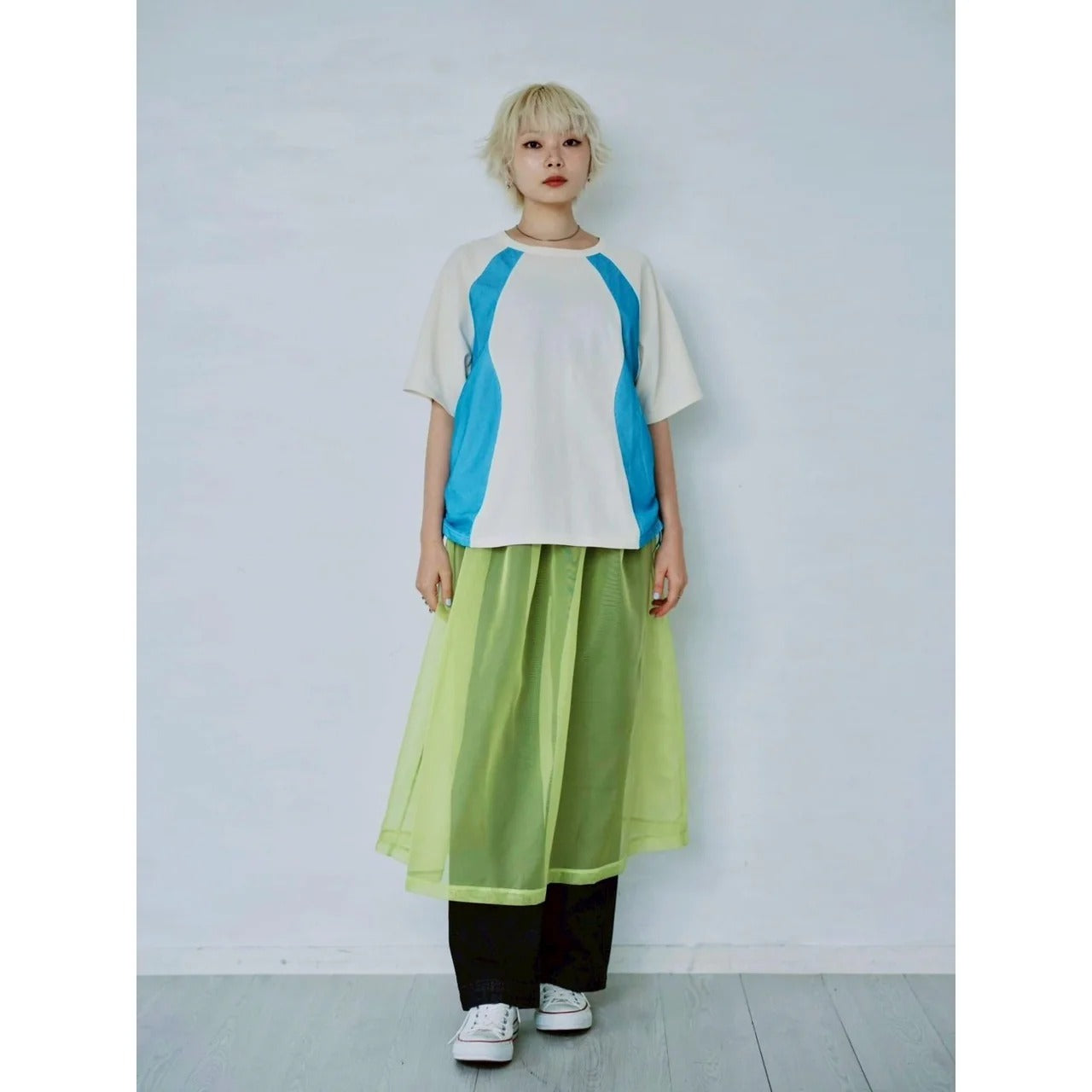 ORGANDY SHEER LAYERED DRESS – Green | HCAE