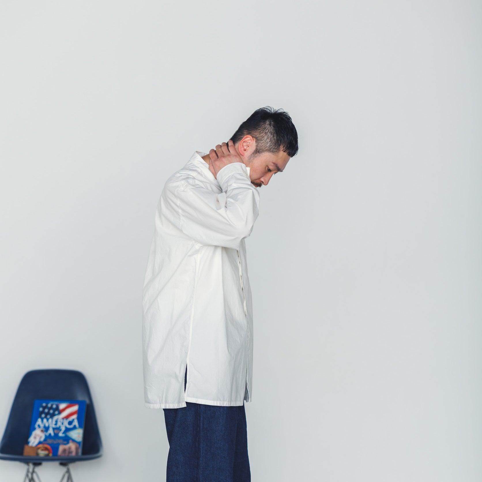 FPO-02_WHITE | FAKE PULLOVER SHIRT-BROAD | Color:White【CATTA_カッタ】