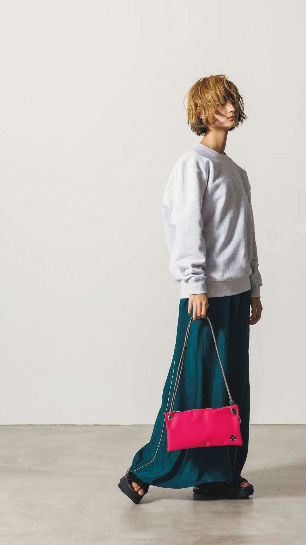 FS001_Green | サテンロングスカート | Color:Green【FULAT_フラット】【archive】