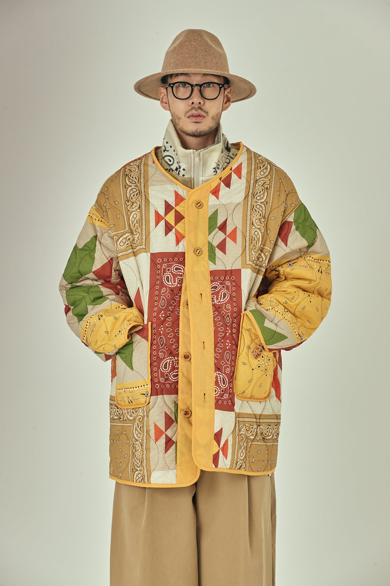 G63101_MU.YE | REVERSIBLE QUILT LONG LINER JACKET-MU.YE【GORT_ゴート】【archive】