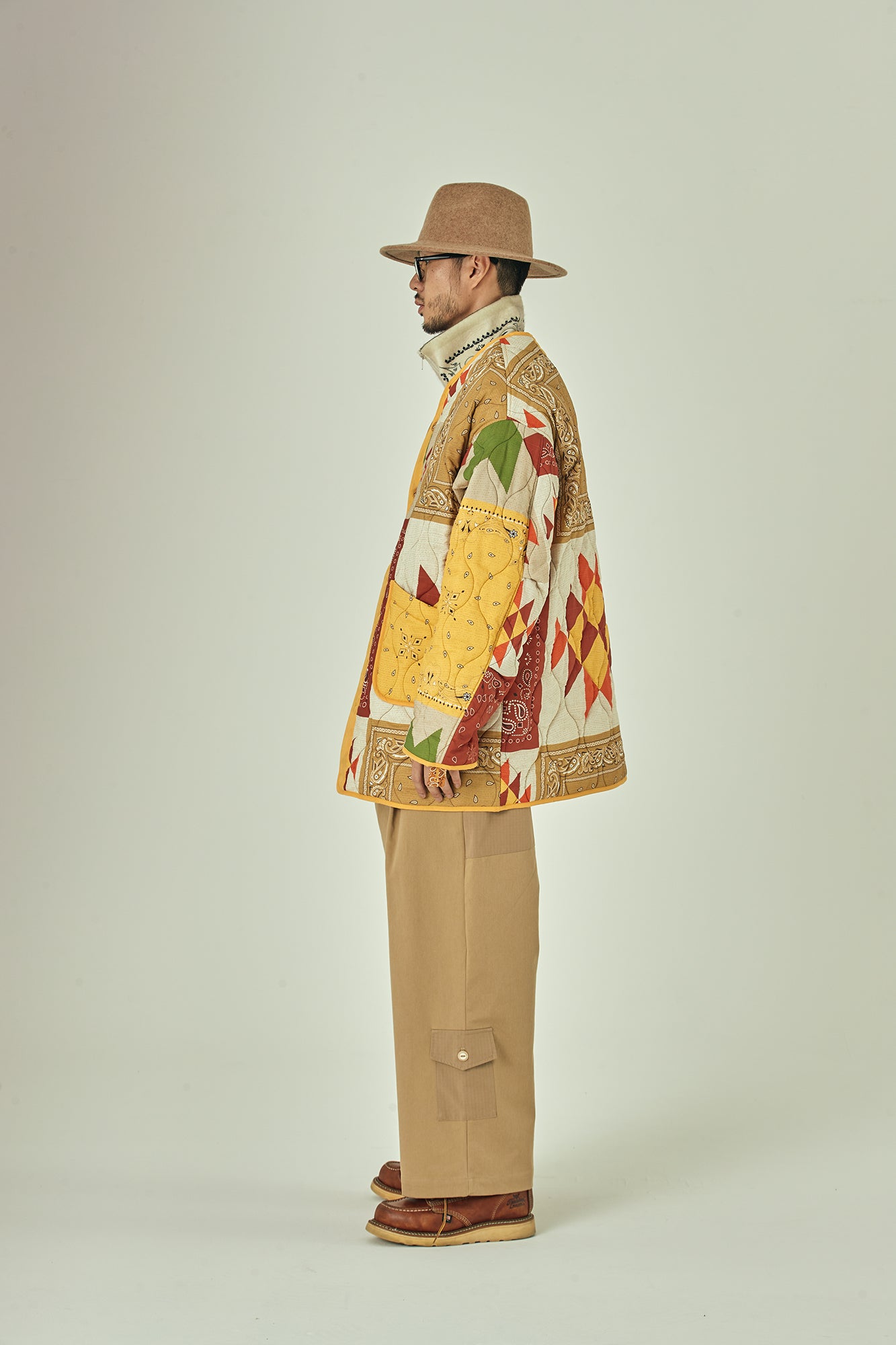 G63101_MU.YE | REVERSIBLE QUILT LONG LINER JACKET-MU.YE【GORT_ゴート】【archive】