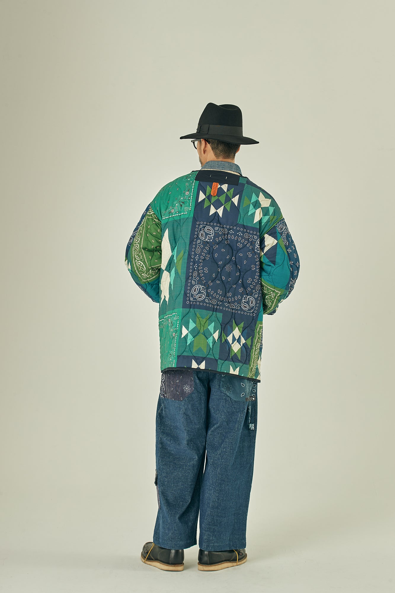 G63101_NV | REVERSIBLE QUILT LONG LINER JACKET-NV【GORT_ゴート】【archive】