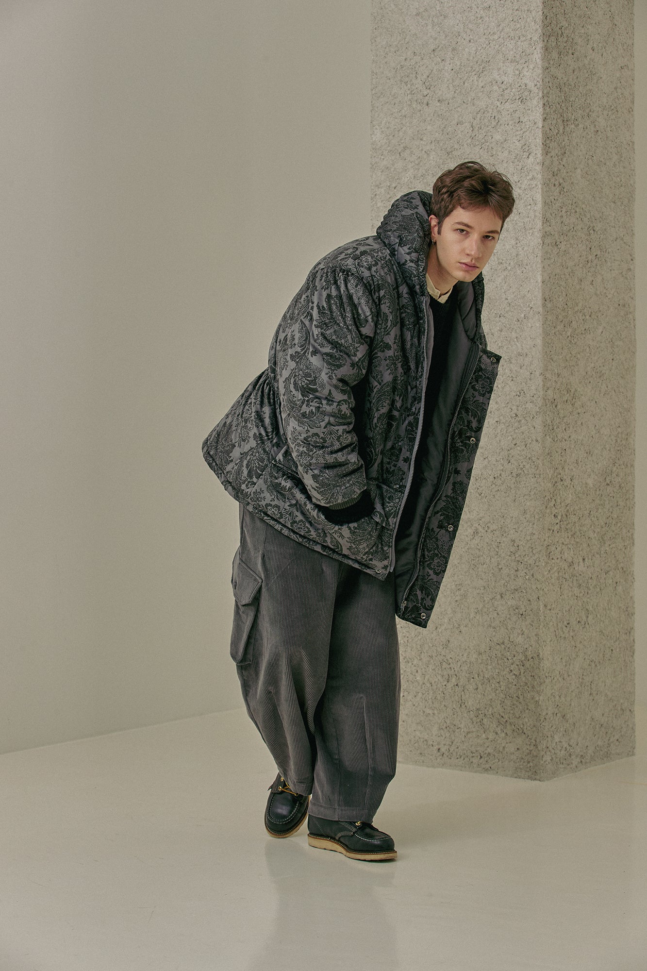 G64302_GR | CORDUROY BALLOON PANTS-GR | Color:Gray【GORT_ゴート】【archive】