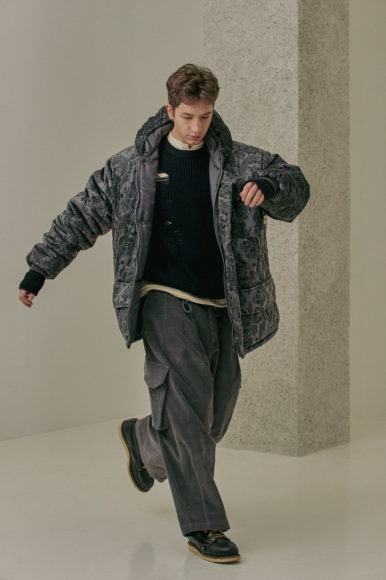 G64302_GR | CORDUROY BALLOON PANTS-GR | Color:Gray【GORT_ゴート】【archive】